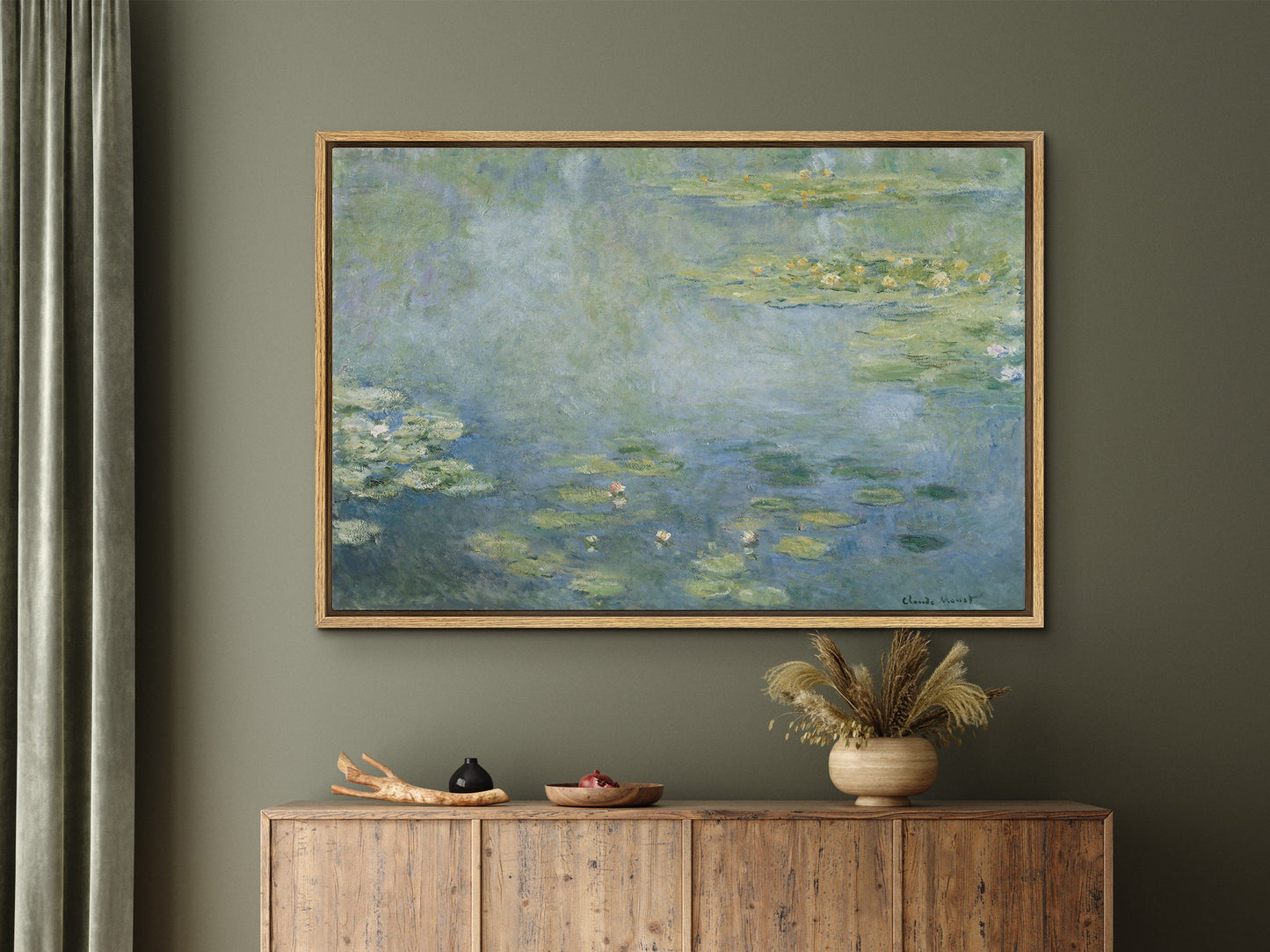 EasySuger Claude Monet Framed Canvas Print | Water Lilies, 1840-1926