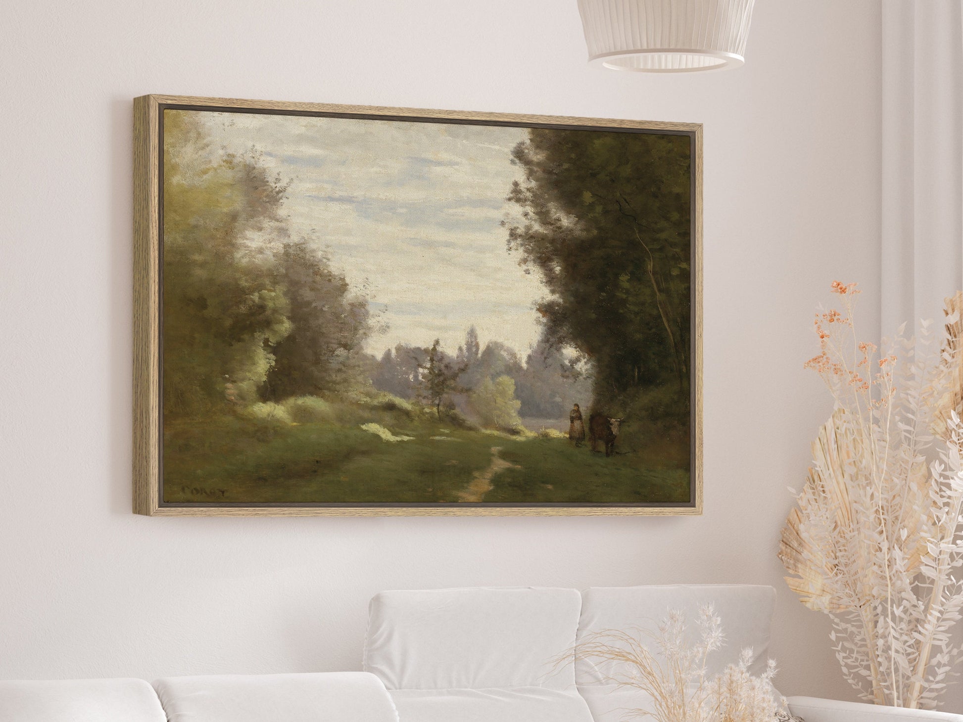 EasySuger Vintage Landscape Print on Framed Canvas Wall Art with hanging kit | KL21