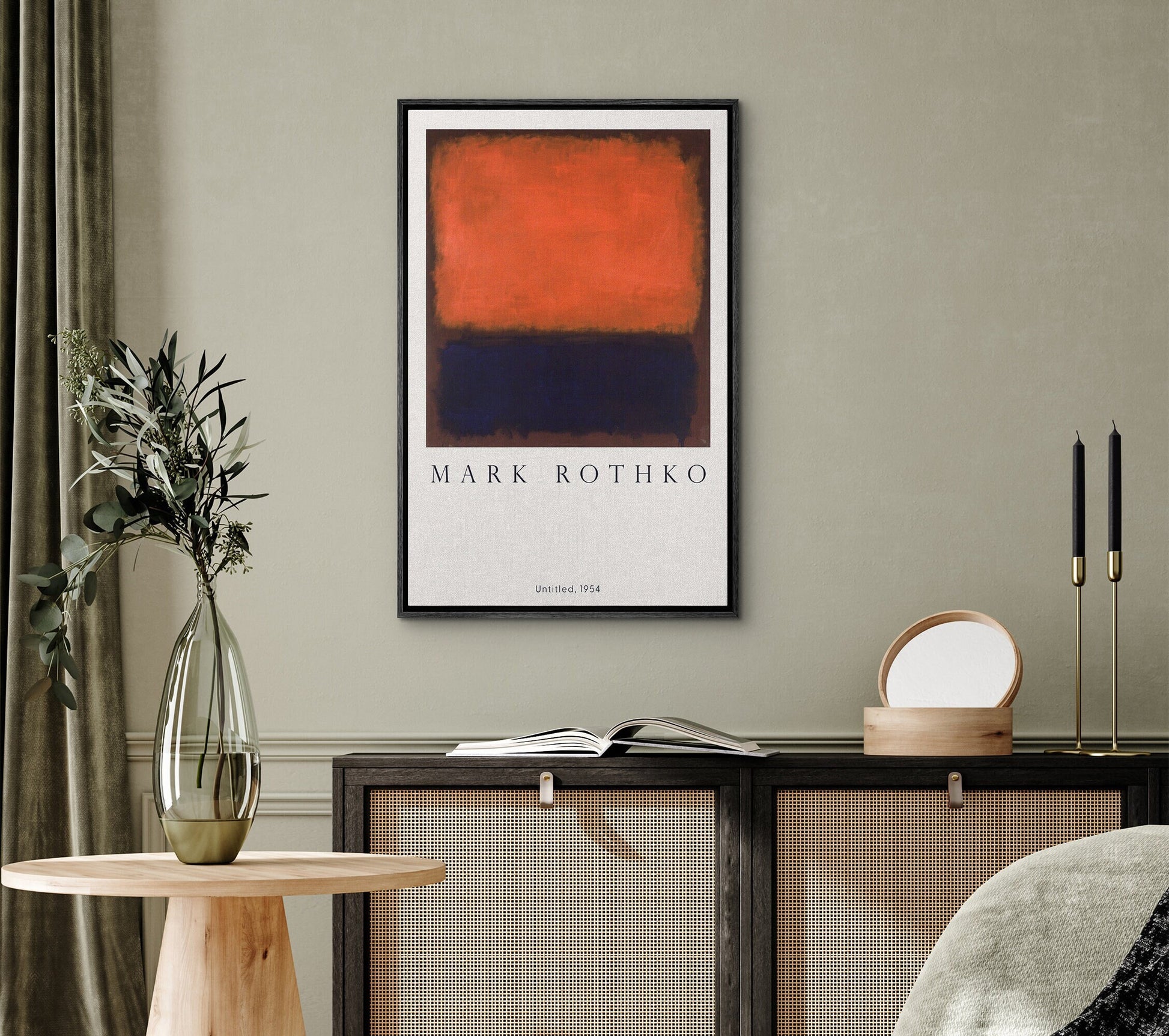 EasySuger Rothko Wall art, Untitled, Framed canvas wall art, Modern art for bedroom, living room and dining room (with hanging kit)