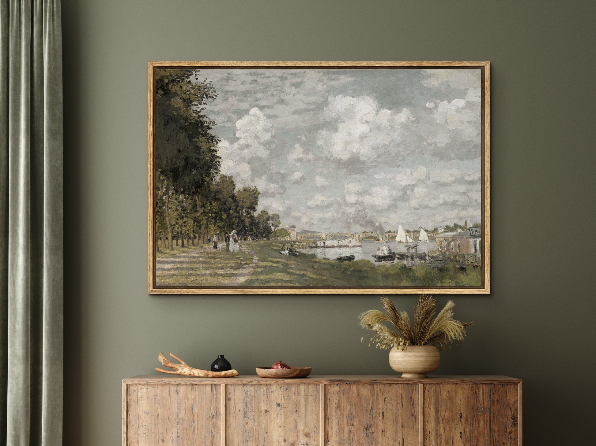 EasySuger Vintage Landscape Print on Framed Canvas Wall Art with hanging kit VT109