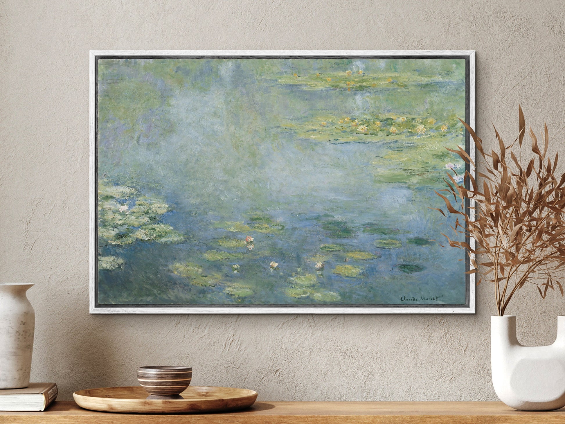 EasySuger Claude Monet Framed Canvas Print | Water Lilies, 1840-1926