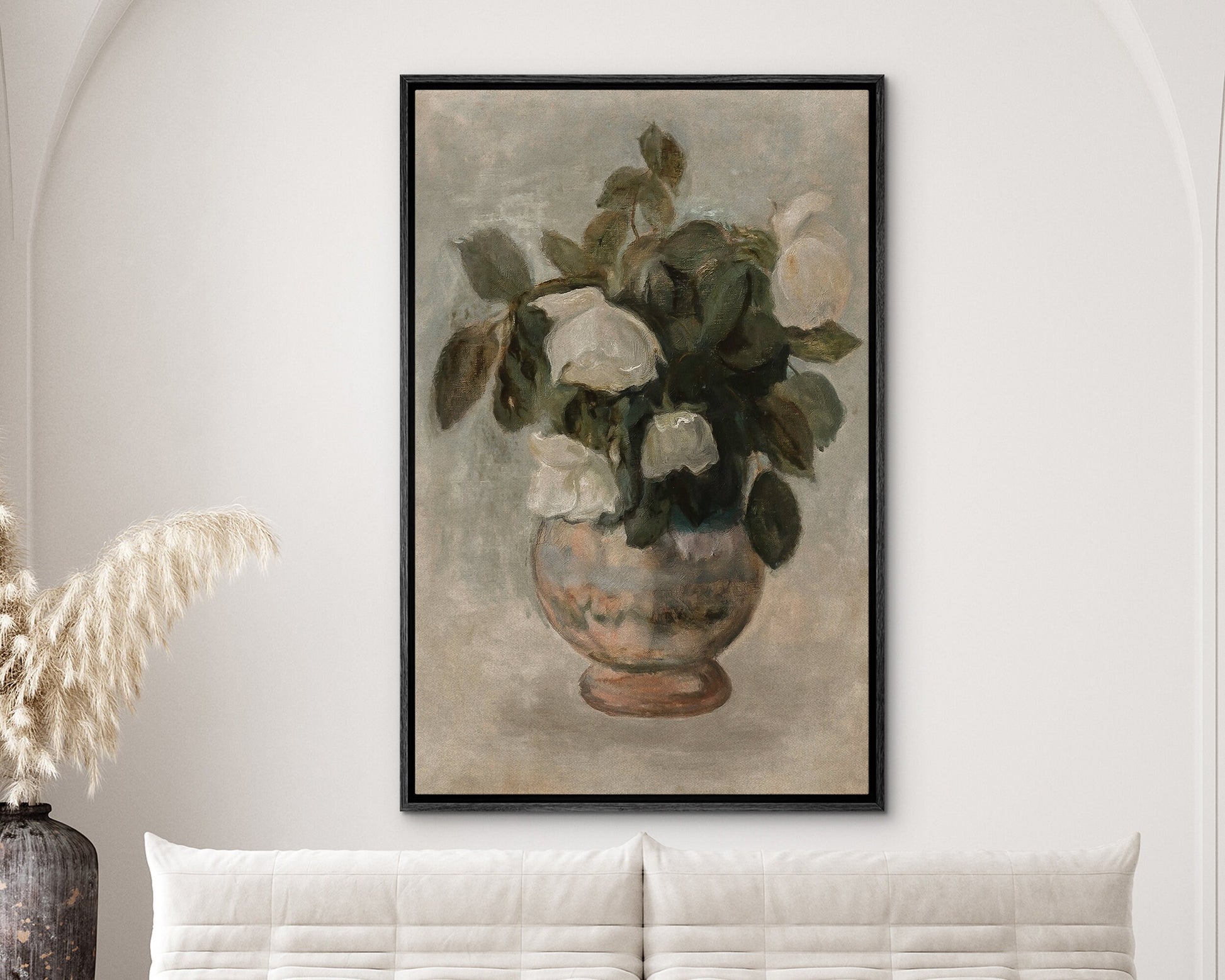 real succulent wall art EasySuger Succulent Wall Art, Grey Botanical Wall Art, Framed Canvas Wall Art for Living room and Bedroom, Natural Wall Art with hanging kit Natural /