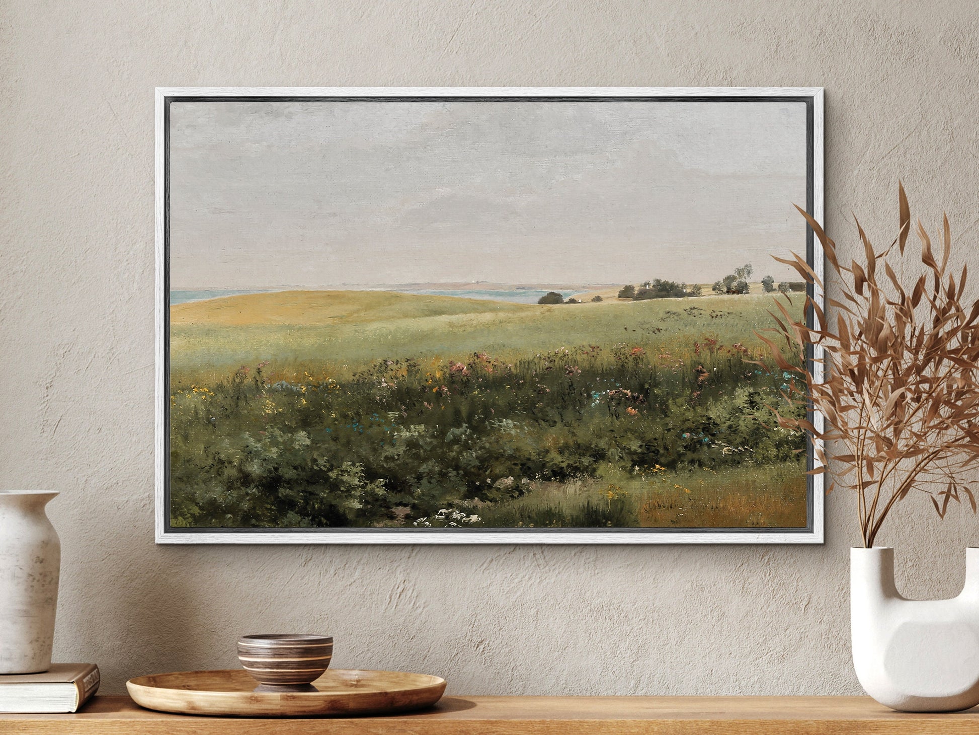 EasySuger Vintage Landscape Wall Art Print, Nature Framed Large Gallery Art, Minimalist Art Ready to Hang (with hanging kit) WF-01