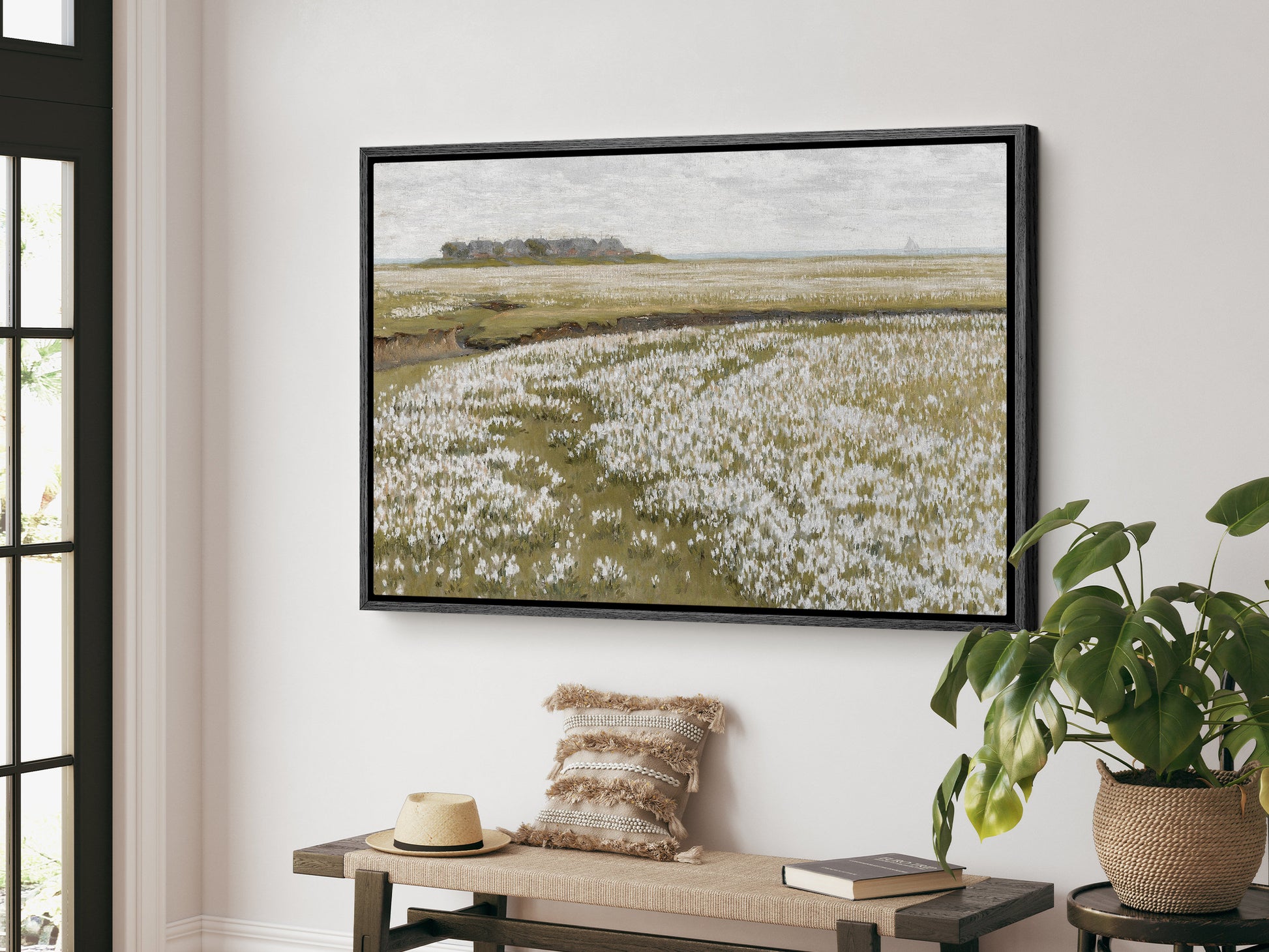 EasySuger Spring Meadow Wall Art Print on Framed Canvas with hanging kit