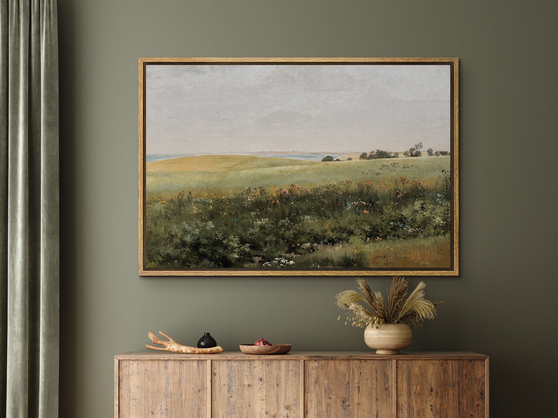 EasySuger Vintage Landscape Wall Art Print, Nature Framed Large Gallery Art, Minimalist Art Ready to Hang (with hanging kit) WF-01