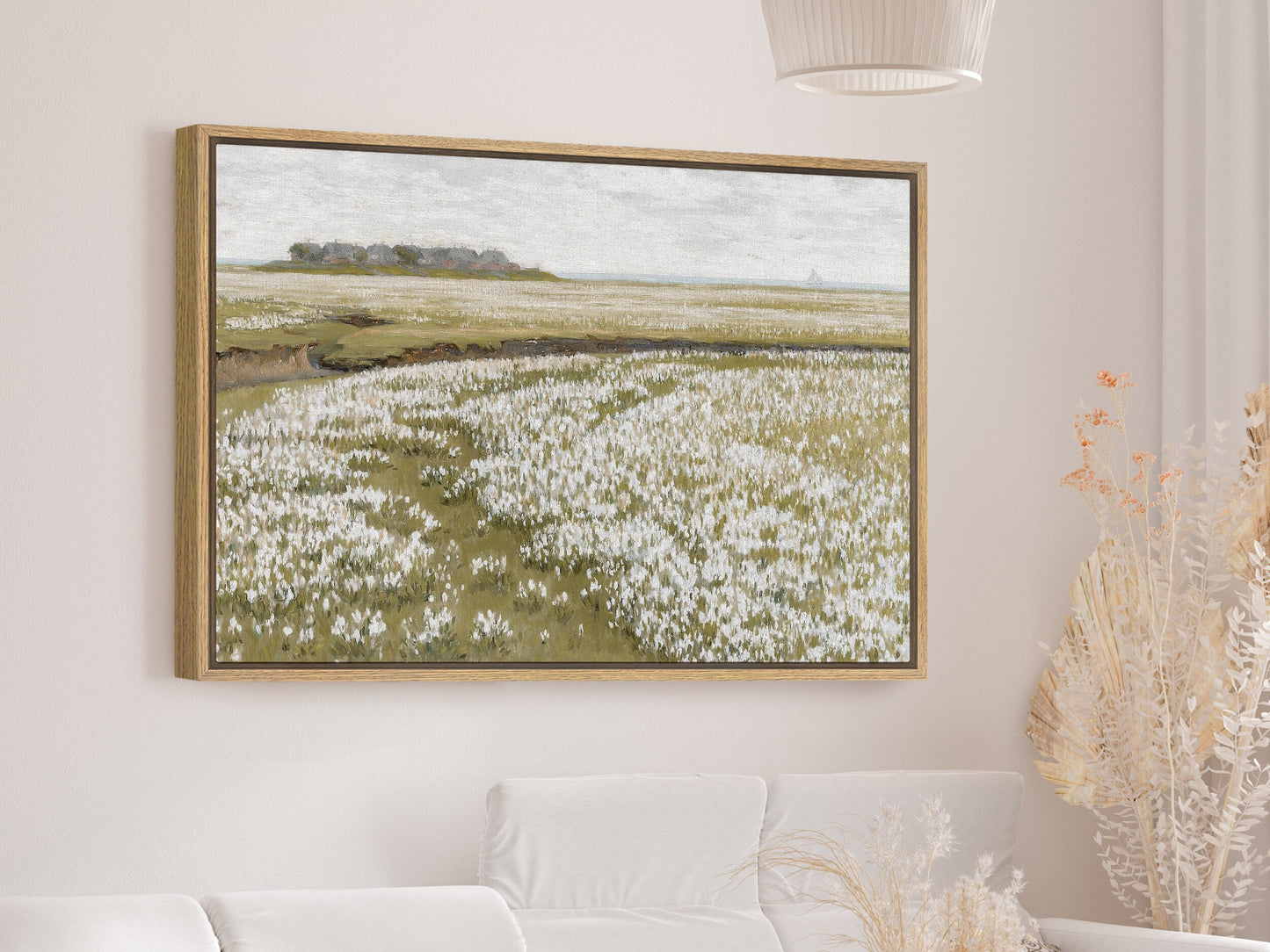 EasySuger Spring Meadow Wall Art Print on Framed Canvas with hanging kit