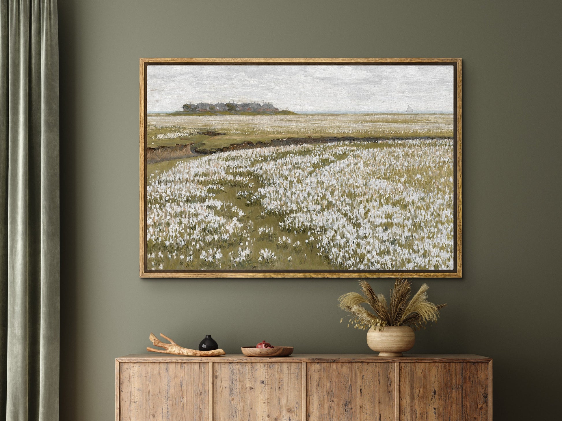 EasySuger Spring Meadow Wall Art Print on Framed Canvas with hanging kit