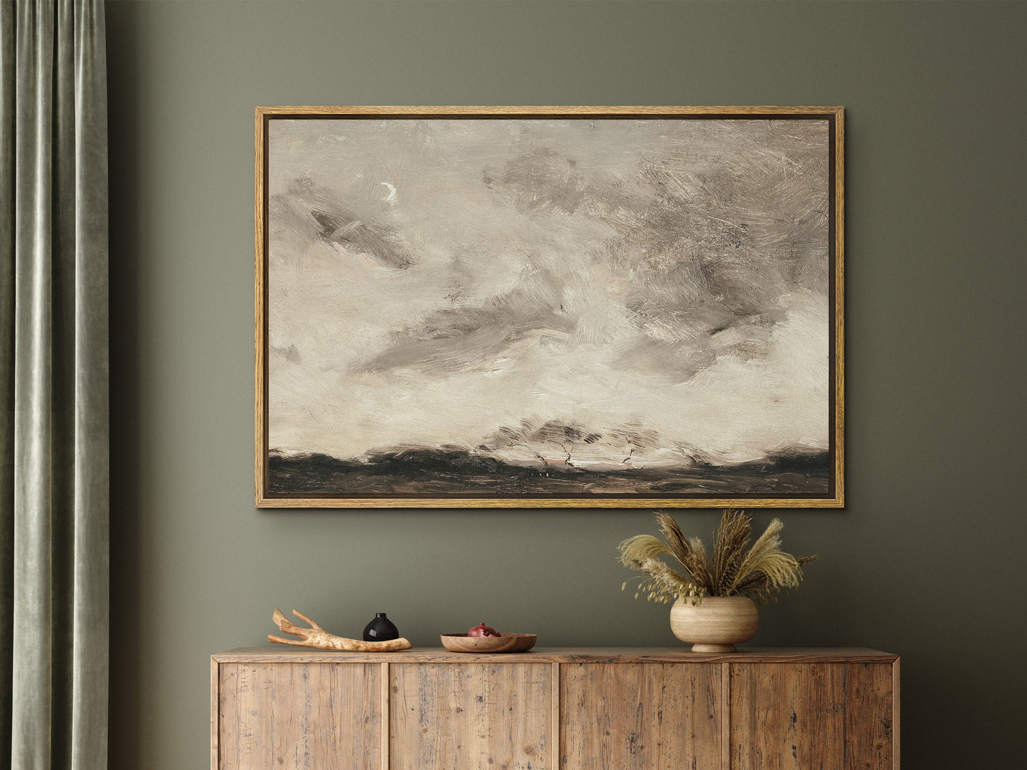 EasySuger Vintage Landscape Wall Art Print, Nature Framed Large Gallery Art, Minimalist Art Ready to Hang (with hanging kit)