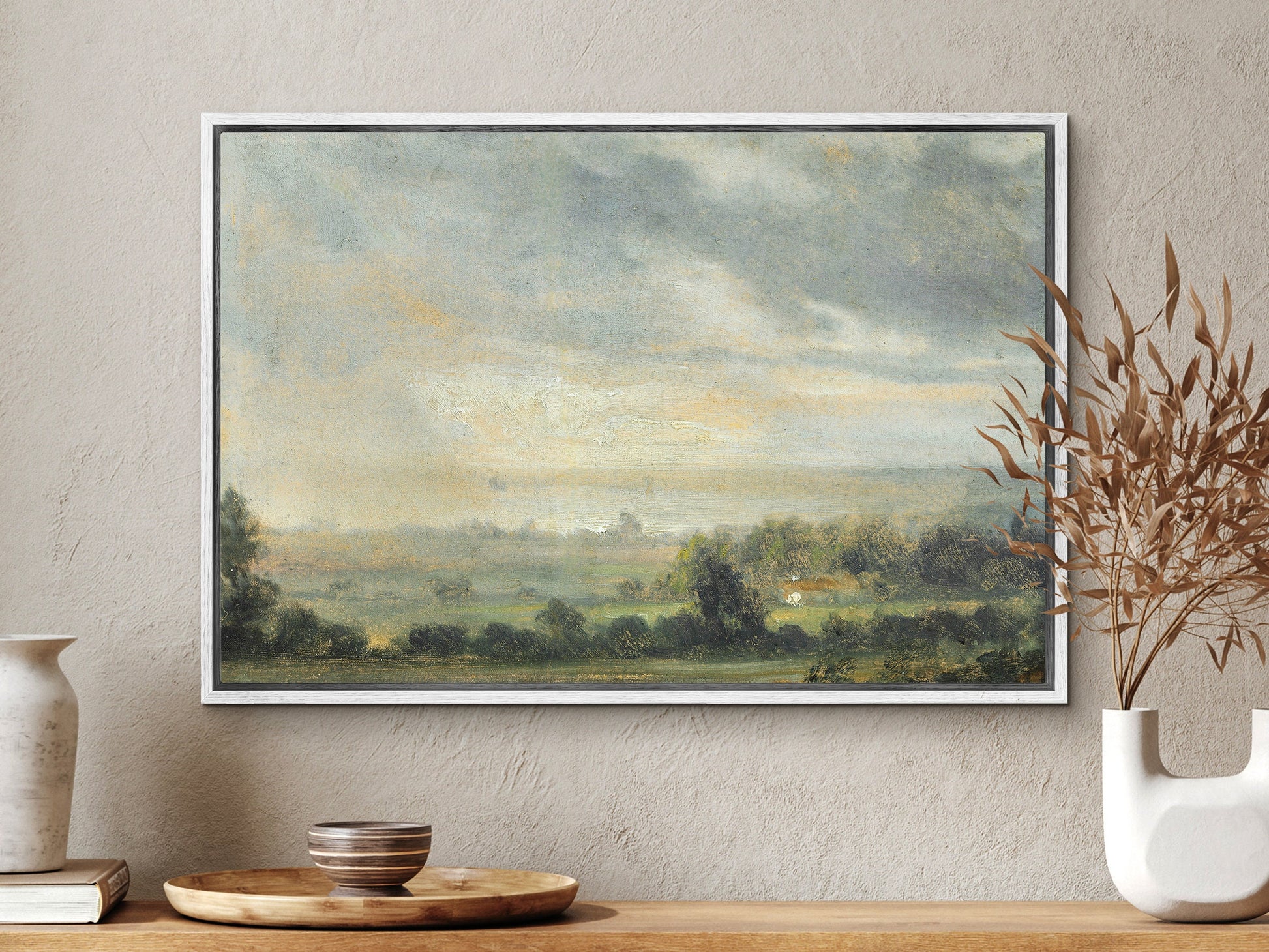 EasySuger Vintage Landscape Print on Framed Canvas Wall Art with hanging kit VT-37