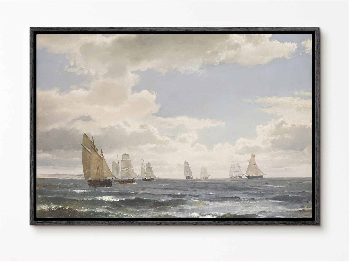 EasySuger Antique Seascape Wall Art, Vintage Ship Painting Gallery Art, Minimalist Art with hanging kit CF-45