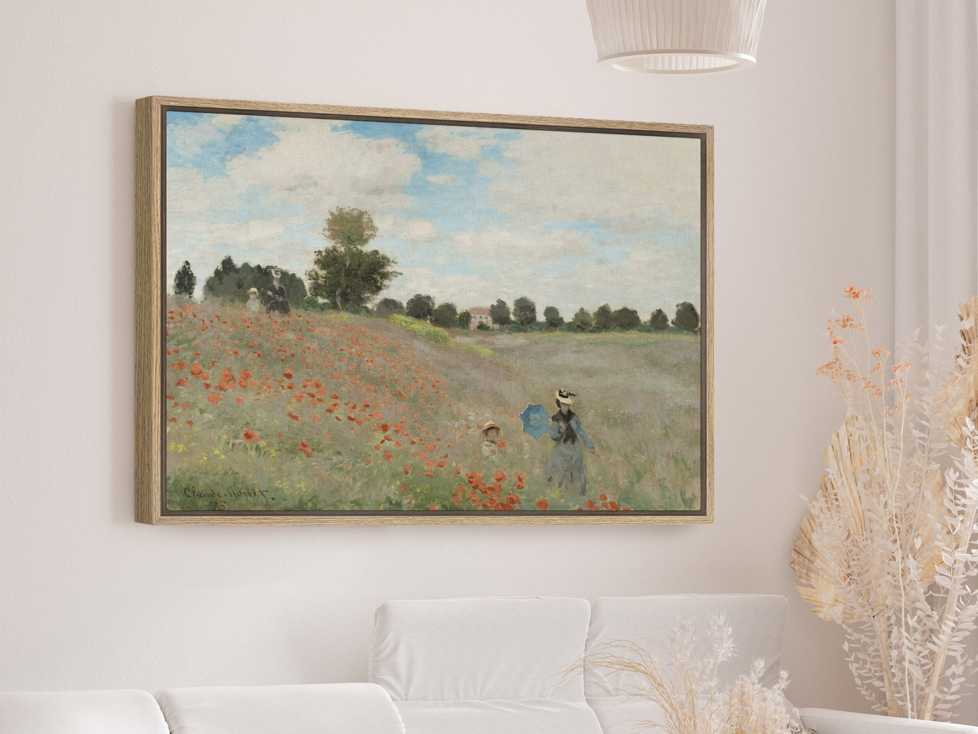 EasySuger Claude Monet Framed Canvas Print | Poppy Field MN-05