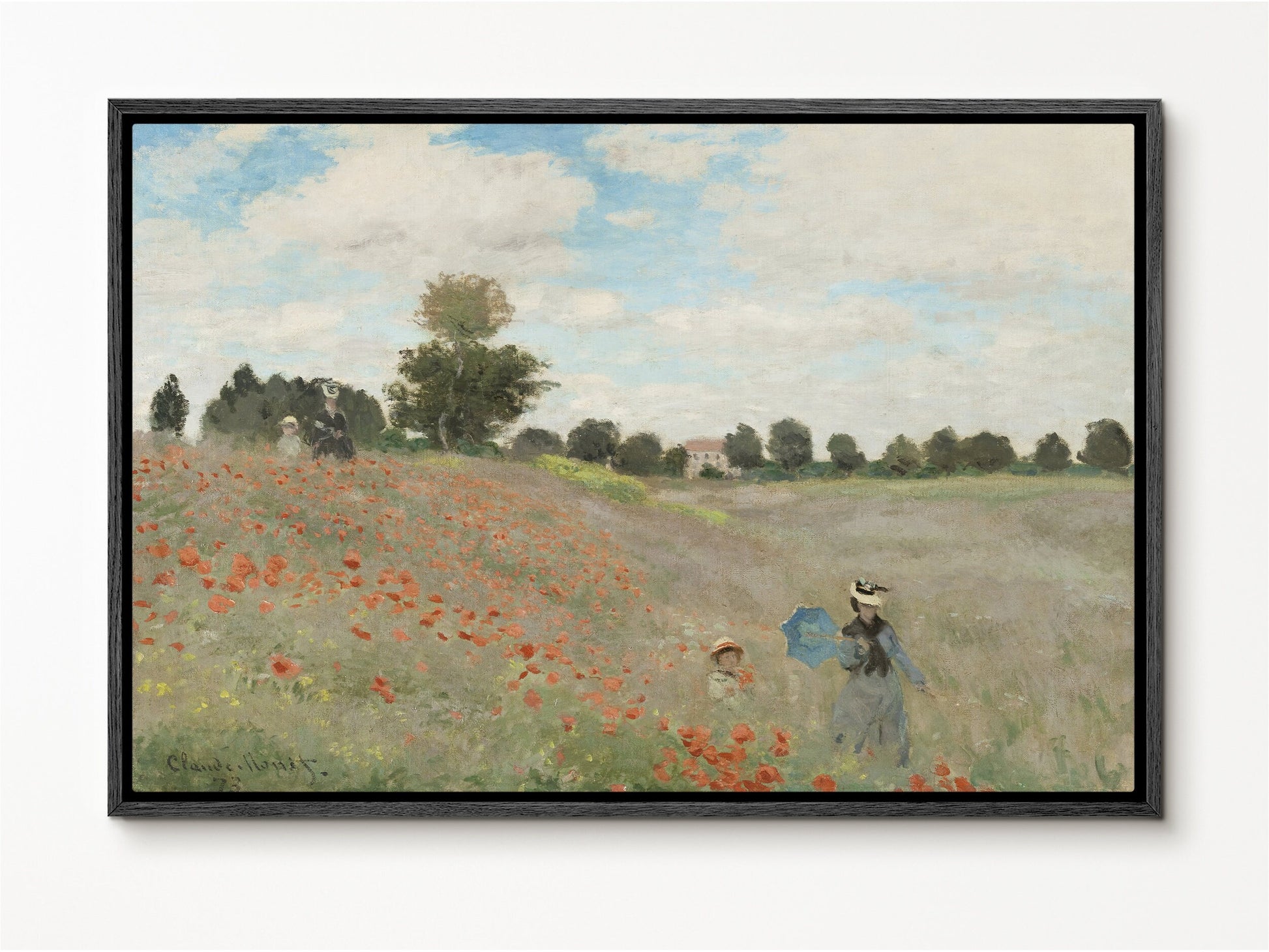 EasySuger Claude Monet Framed Canvas Print | Poppy Field MN-05