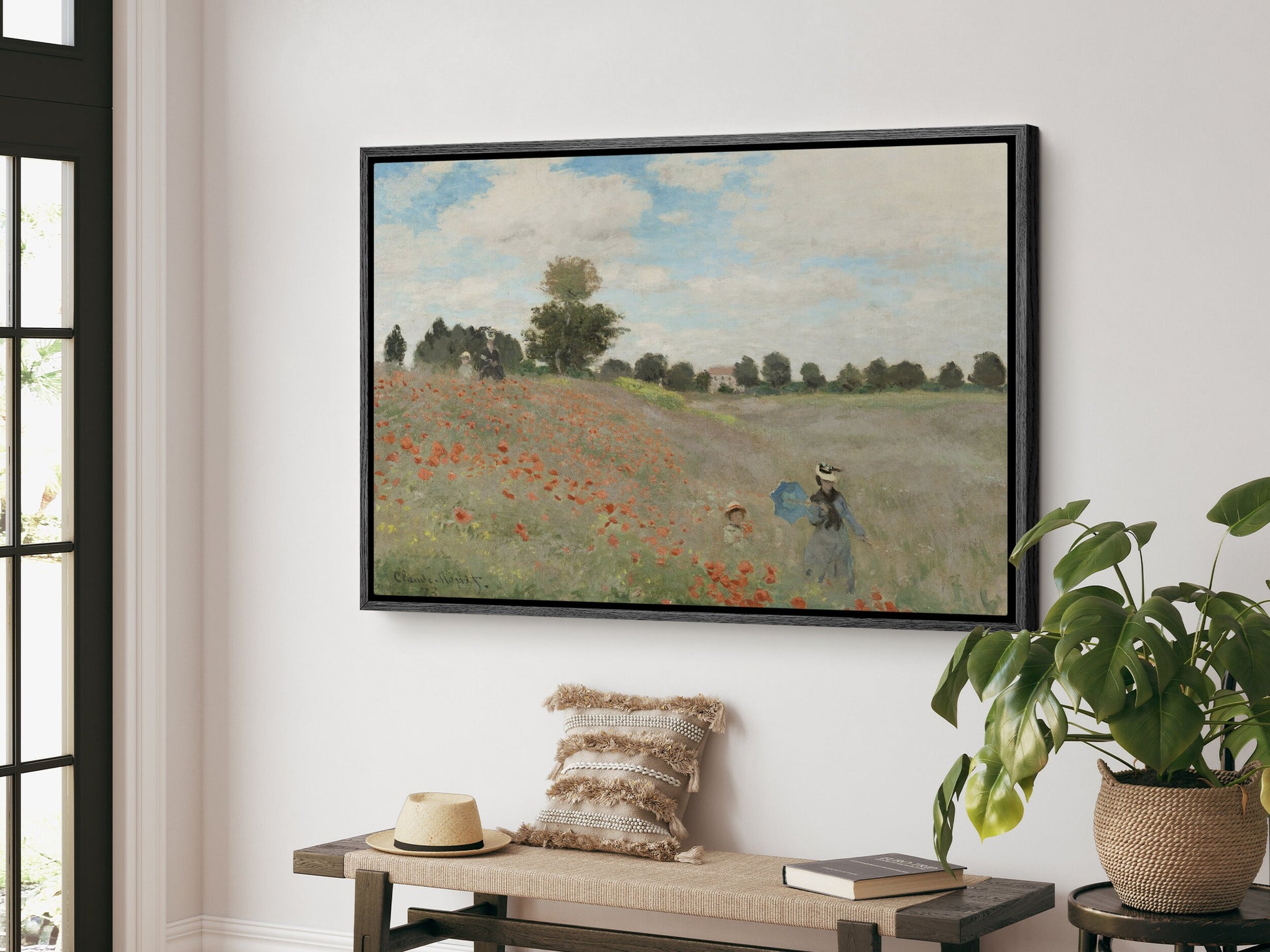 EasySuger Claude Monet Framed Canvas Print | Poppy Field MN-05