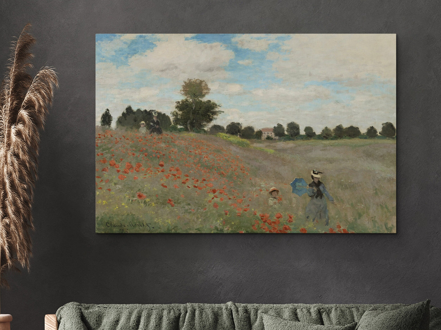 EasySuger Claude Monet Framed Canvas Print | Poppy Field MN-05