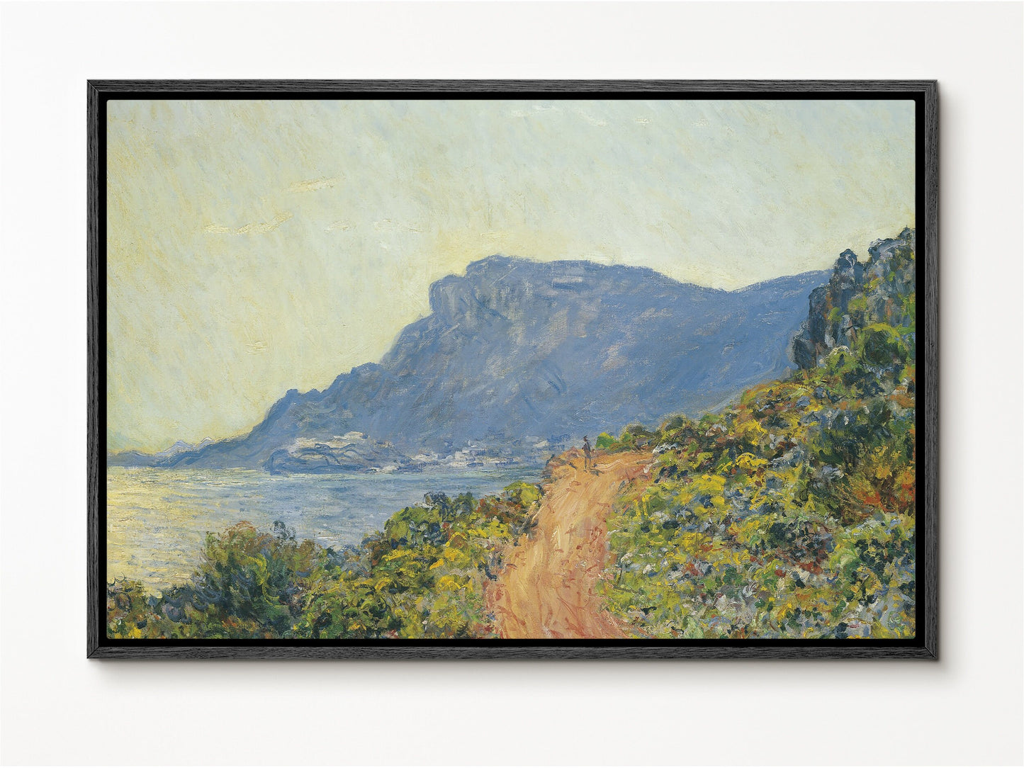 EasySuger Claude Monet Wall Art | La Corniche near Monaco 1884 | Framed Canvas Wall Art with hanging kit