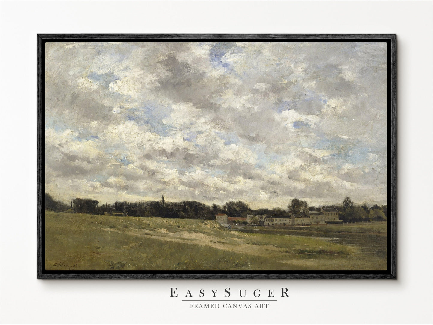 EasySuger Landscape Wall Art, Nature Framed Large Gallery Art, Minimalist Art Ready to Hang (with hanging kit)