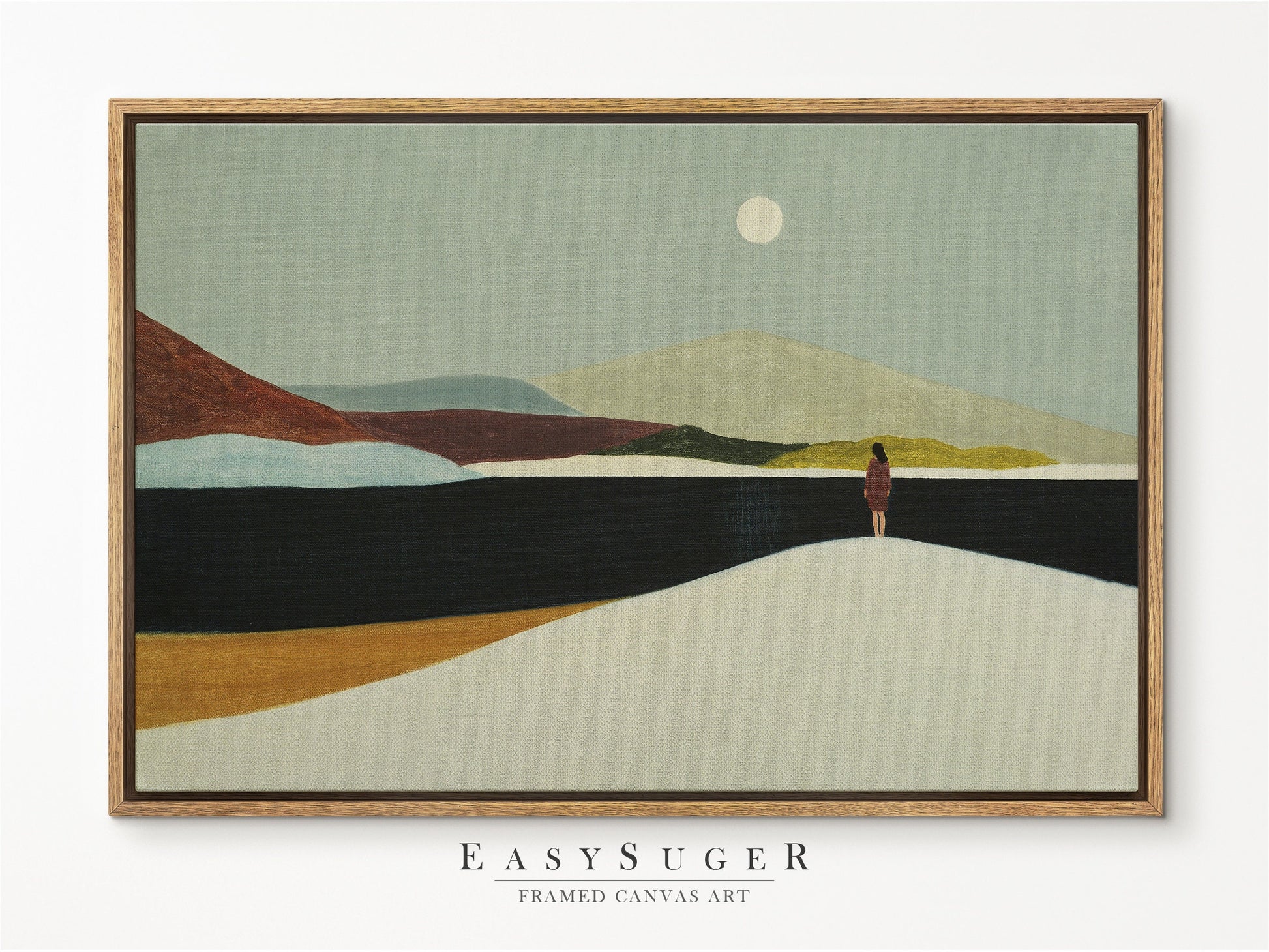 EasySuger Oil Painting Landscape Wall Art, Nature Framed Large Gallery Art, Minimalist Art Ready to Hang | MN32