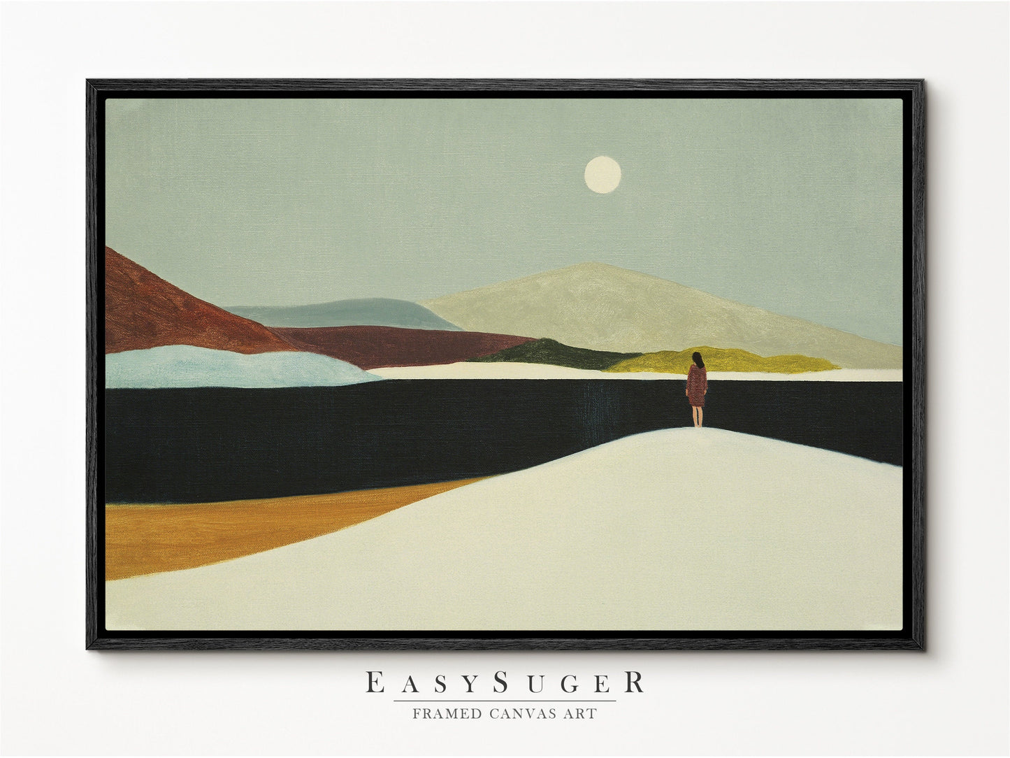 EasySuger Oil Painting Landscape Wall Art, Nature Framed Large Gallery Art, Minimalist Art Ready to Hang | MN32