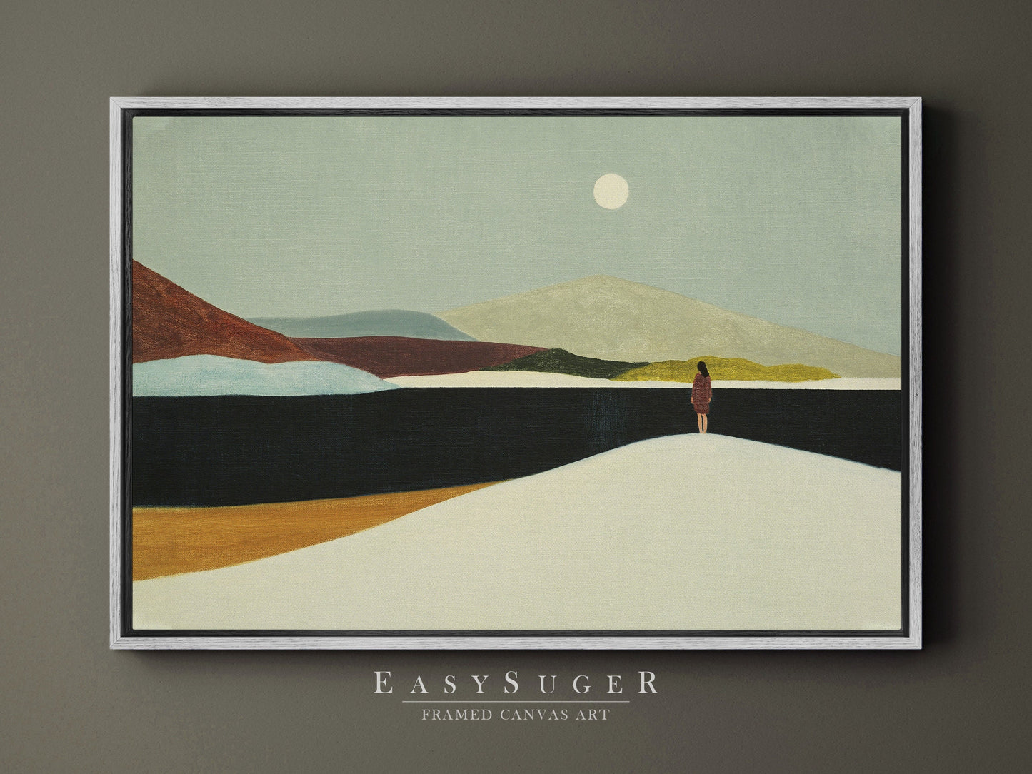 EasySuger Oil Painting Landscape Wall Art, Nature Framed Large Gallery Art, Minimalist Art Ready to Hang | MN32