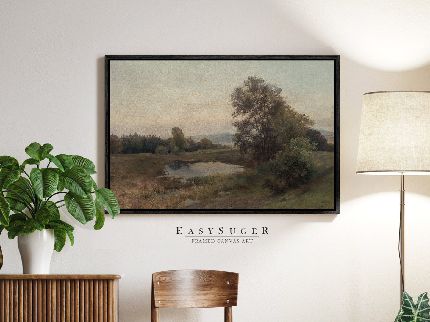 EasySuger Oil Painting Landscape Wall Art, Nature Framed Large Gallery Art, Minimalist Art Ready to Hang | LS26