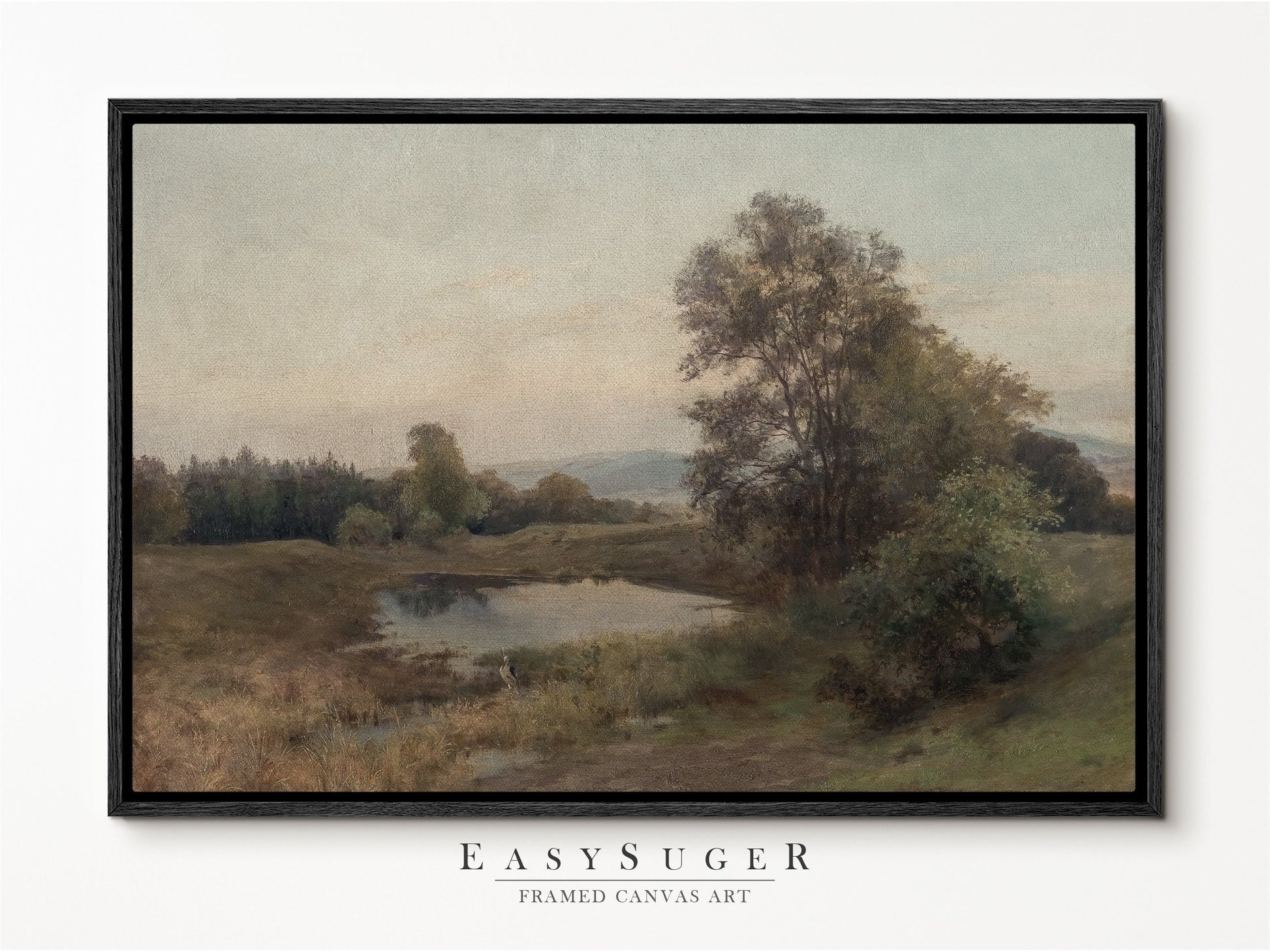 EasySuger Oil Painting Landscape Wall Art, Nature Framed Large Gallery Art, Minimalist Art Ready to Hang | LS26