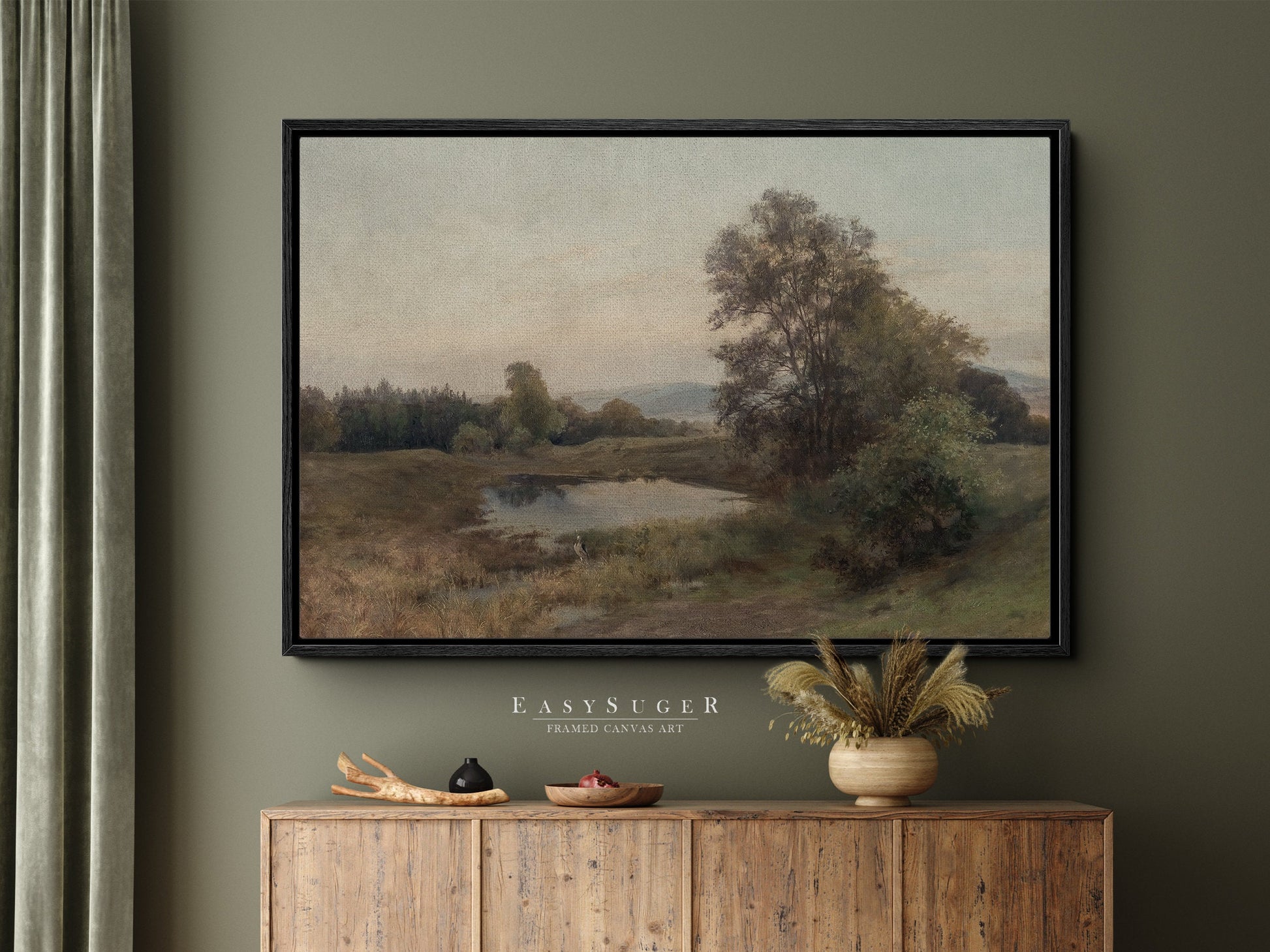 EasySuger Oil Painting Landscape Wall Art, Nature Framed Large Gallery Art, Minimalist Art Ready to Hang | LS26