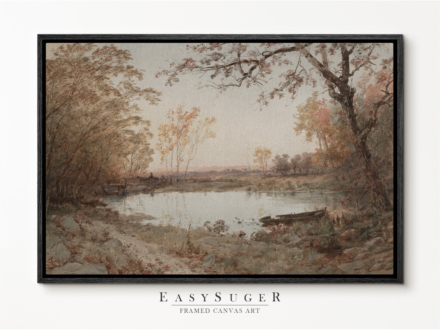 EasySuger Oil Painting Landscape Wall Art, Nature Framed Large Gallery Art, Minimalist Art Ready to Hang (with hanging kit) VT-55