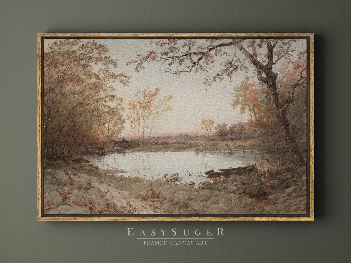 EasySuger Oil Painting Landscape Wall Art, Nature Framed Large Gallery Art, Minimalist Art Ready to Hang (with hanging kit) VT-55