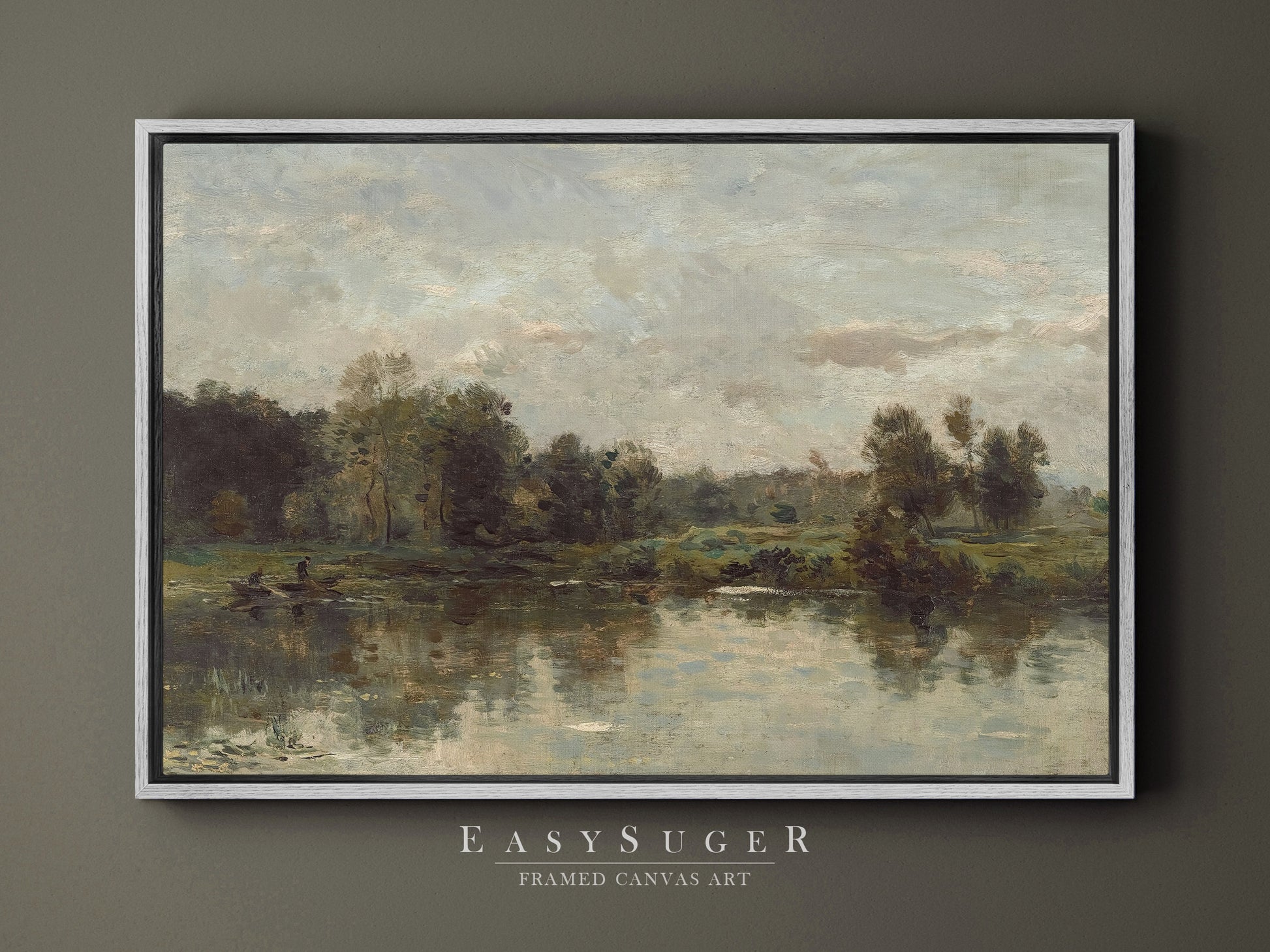 EasySuger Oil Painting Landscape Wall Art, Nature Framed Large Gallery Art, Minimalist Art Ready to Hang (with hanging kit)