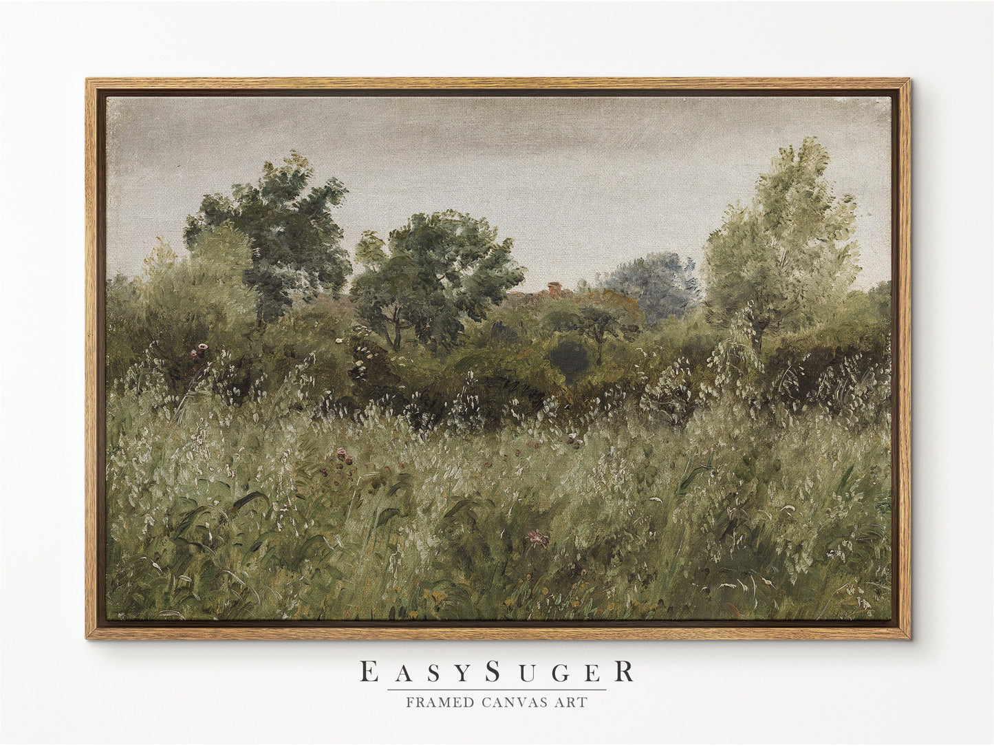 EasySuger Cottage Landscape Painting Print on Framed Canvas Wall Art with hanging kit | OF12