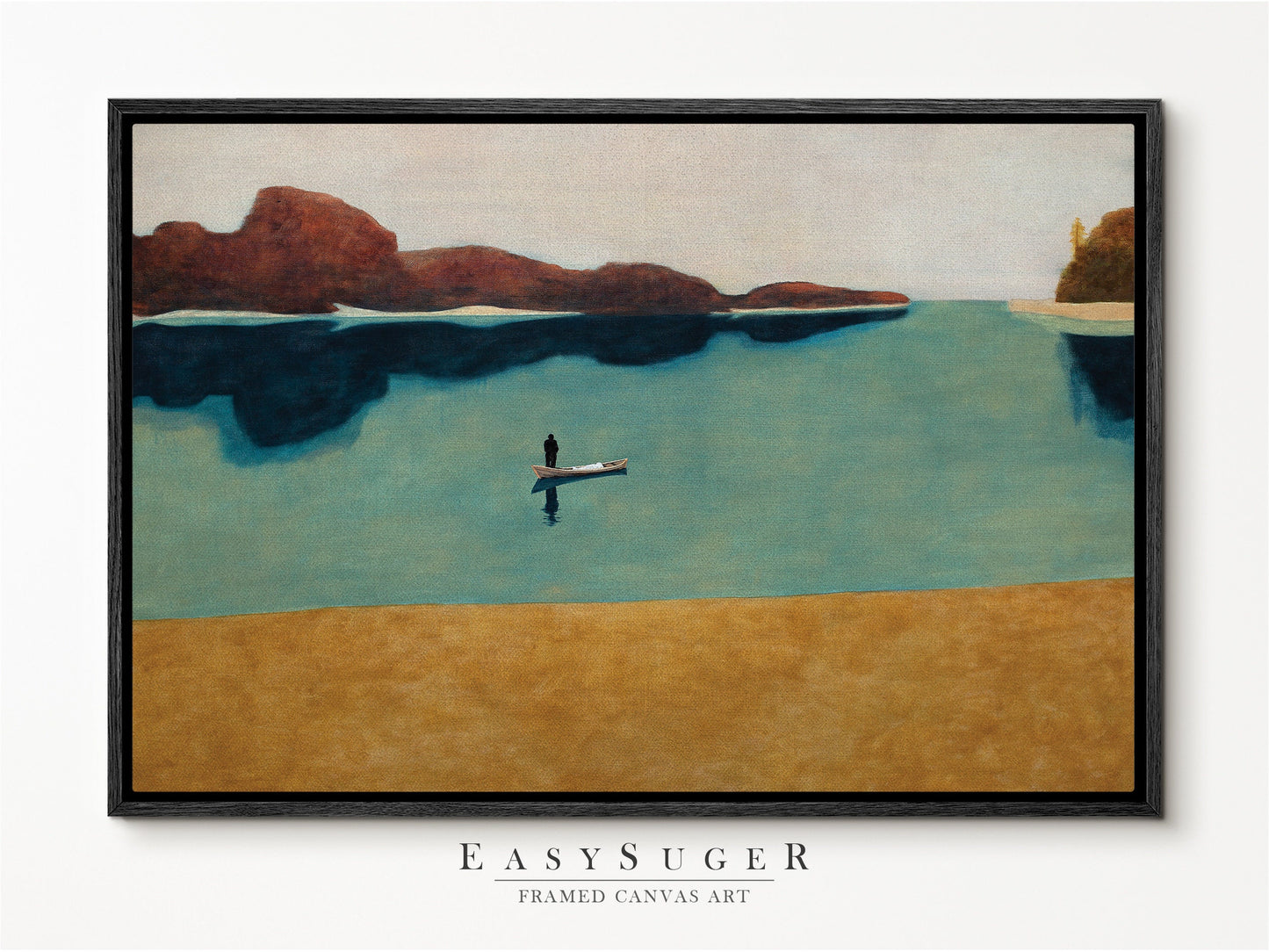 EasySuger Minimalist Landscape Wall Art, Snowfiled Framed Large Gallery Art, Minimalist Art Ready to Hang (with hanging kit)