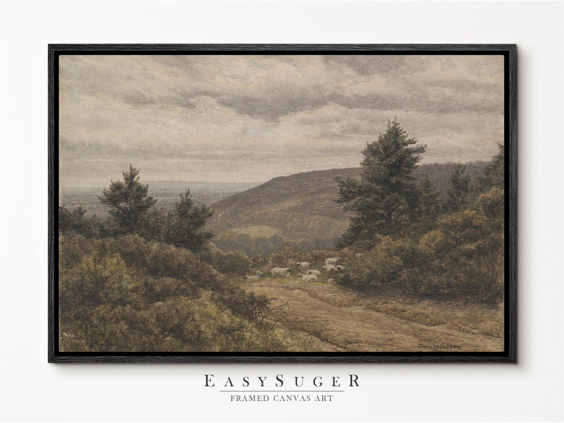 EasySuger Oil Painting Landscape Wall Art, Nature Framed Large Gallery Art, Minimalist Art Ready to Hang (with hanging kit) FLD-55