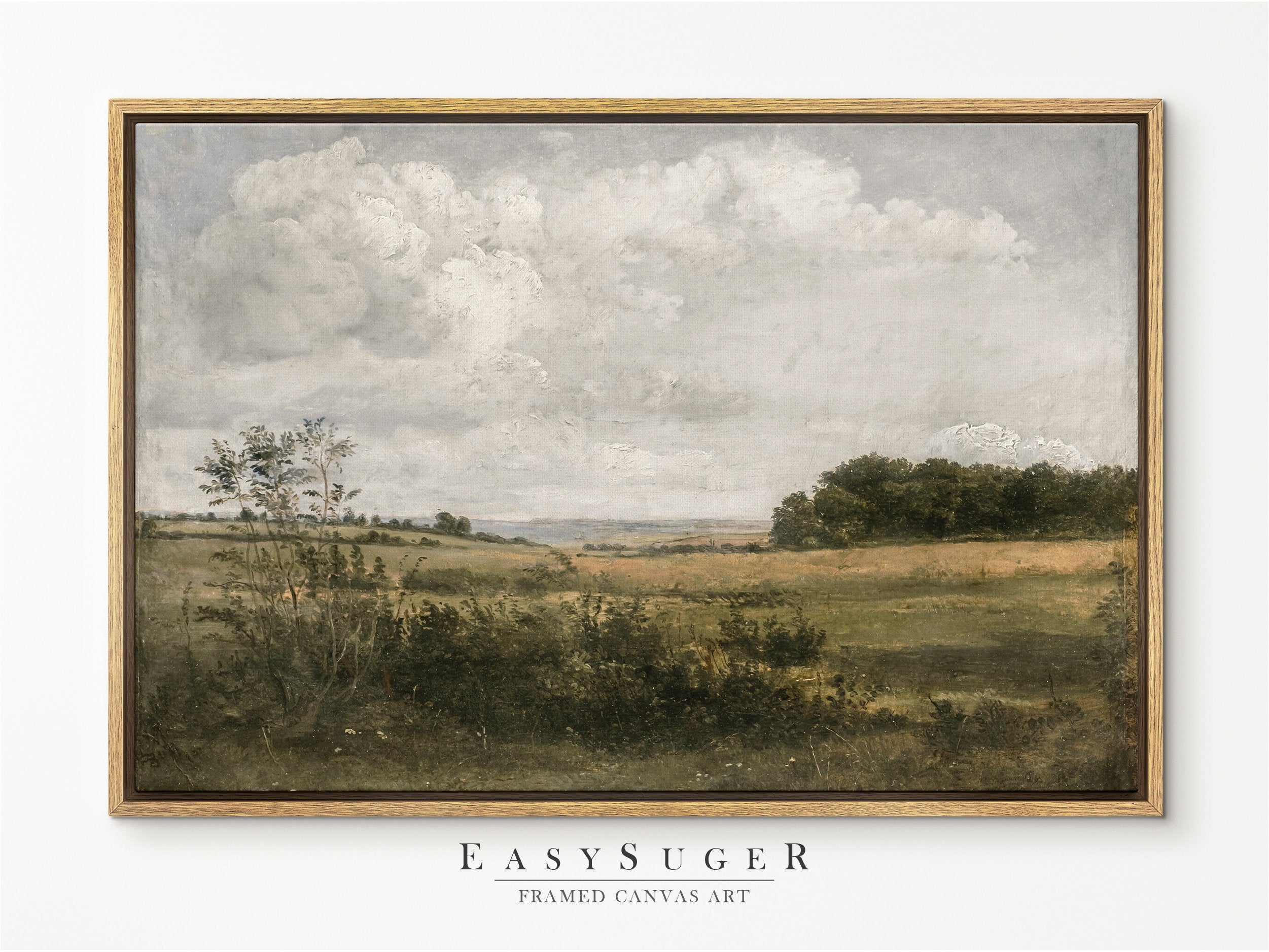 Vintage oil painting signed english framed landscape county 2024 countryside nature