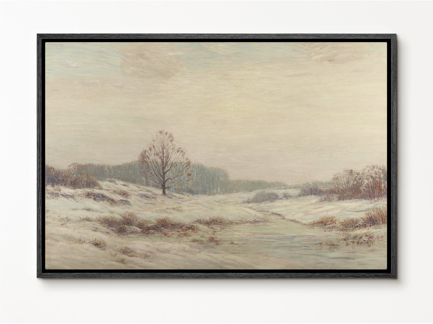 EasySuger Winter Landscape Wall Art, Nature Framed Large Gallery Art, Minimalist Art Ready to Hang (with hanging kit)