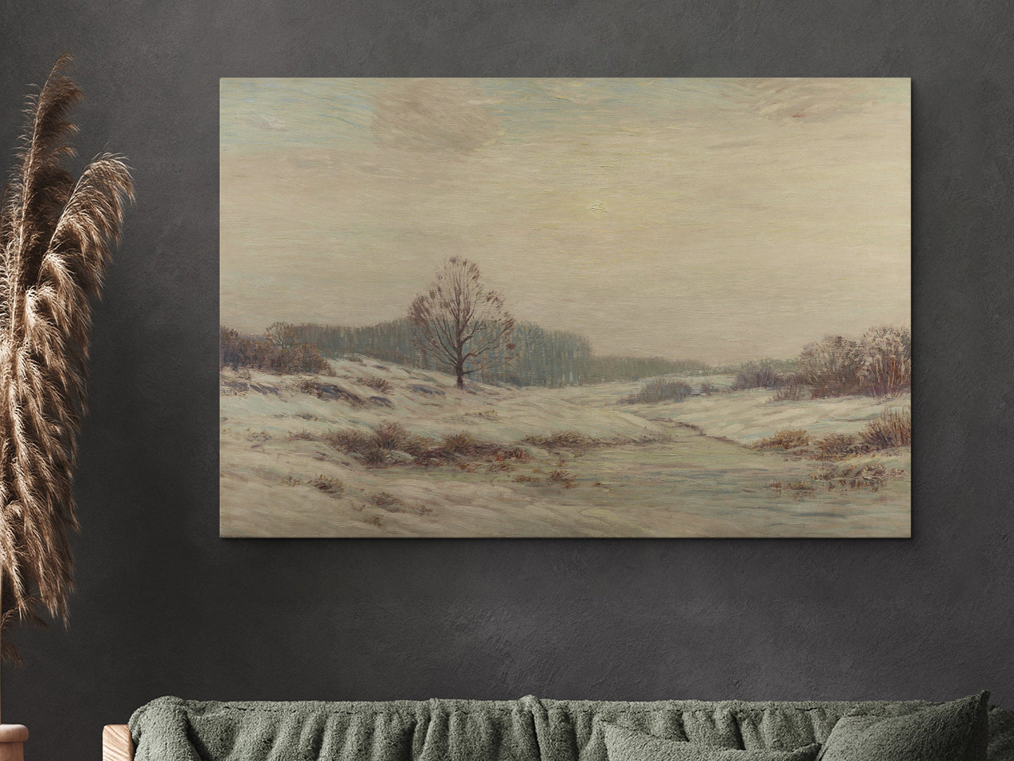 EasySuger Winter Landscape Wall Art, Nature Framed Large Gallery Art, Minimalist Art Ready to Hang (with hanging kit)