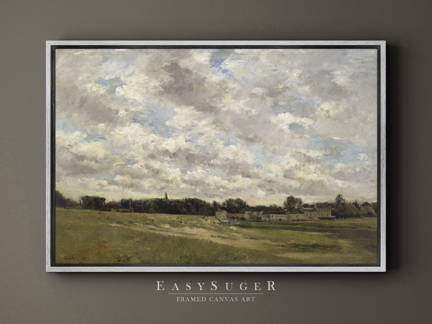 EasySuger Landscape Wall Art, Nature Framed Large Gallery Art, Minimalist Art Ready to Hang (with hanging kit)