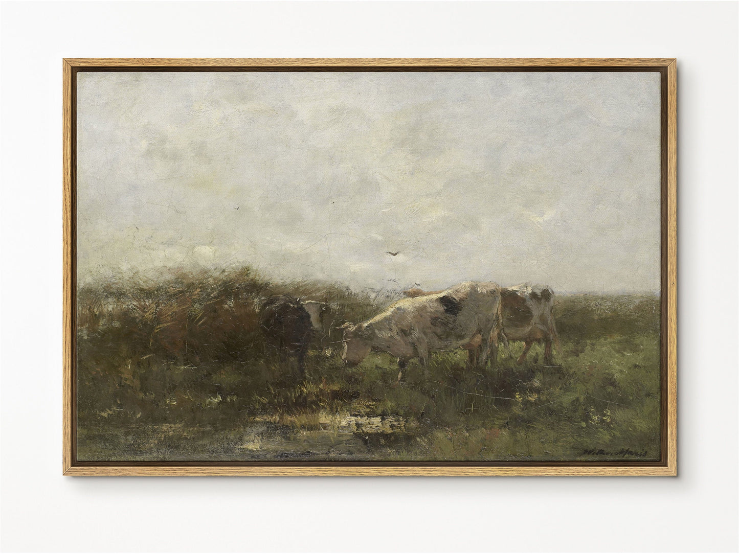 Cows grazing Framed Canvas Print | Large Framed Canvas Print with hanging kit