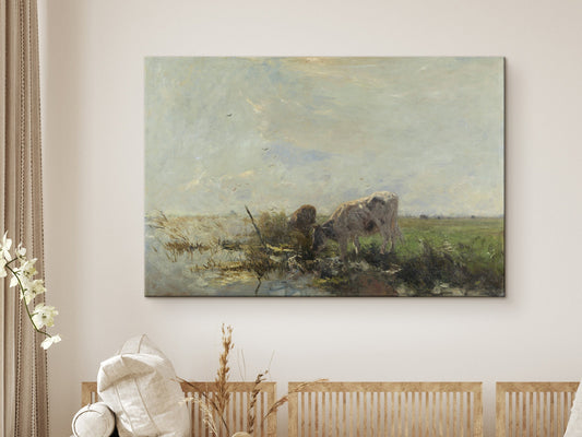 Cows grazing Framed Canvas Print | Large Framed Canvas Print with hanging kit