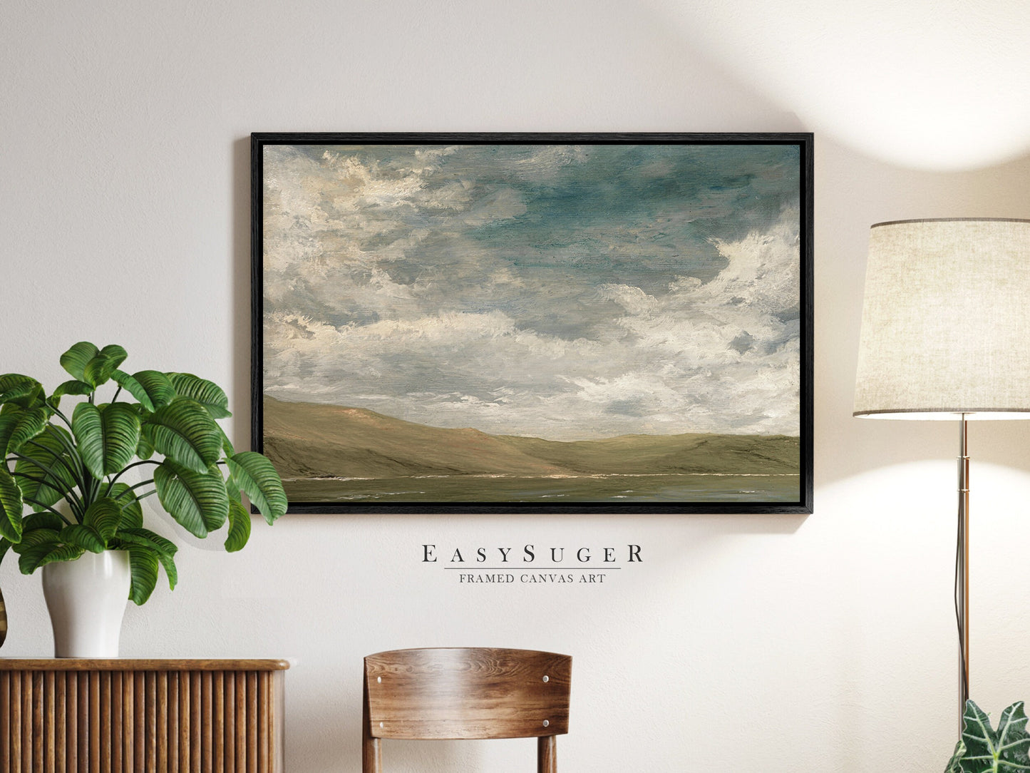 EasySuger minimalism Landscape Wall Art, Nature Framed Large Gallery Art, Minimalist Art Ready to Hang (with hanging kit) | VTG1