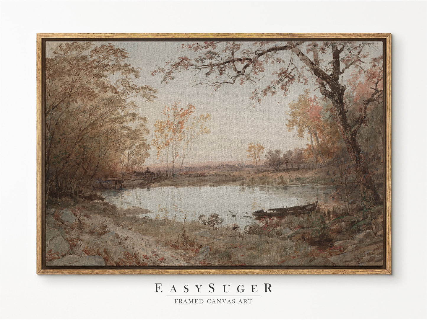 EasySuger Oil Painting Landscape Wall Art, Nature Framed Large Gallery Art, Minimalist Art Ready to Hang (with hanging kit) VT-55