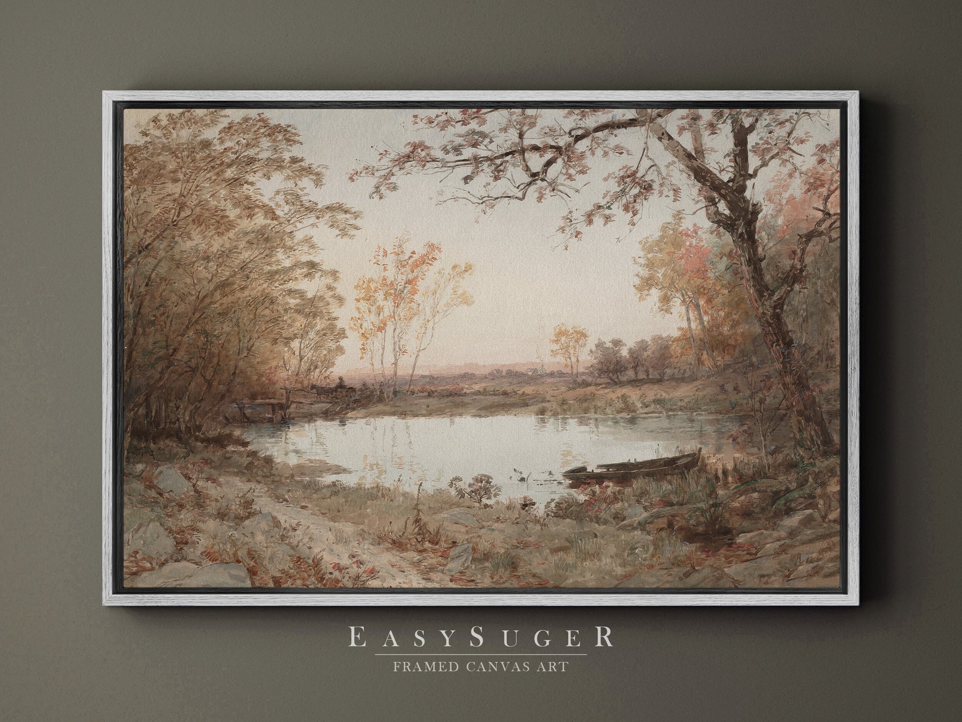 EasySuger Oil Painting Landscape Wall Art, Nature Framed Large Gallery Art, Minimalist Art Ready to Hang (with hanging kit) VT-55