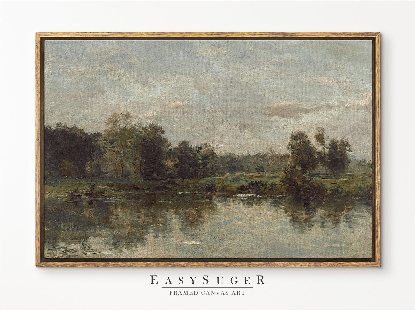 EasySuger Oil Painting Landscape Wall Art, Nature Framed Large Gallery Art, Minimalist Art Ready to Hang (with hanging kit)