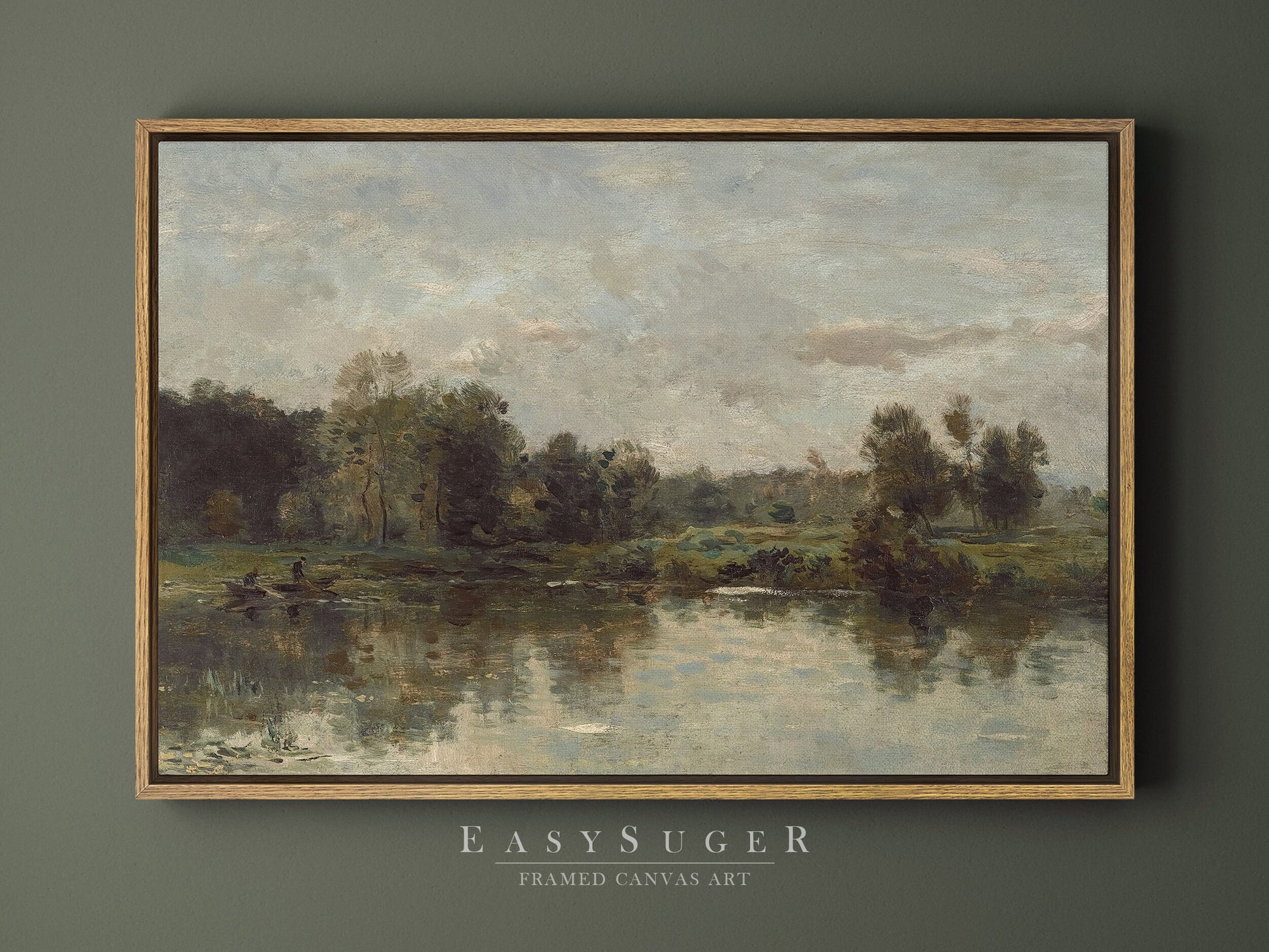 EasySuger Oil Painting Landscape Wall Art, Nature Framed Large Gallery Art, Minimalist Art Ready to Hang (with hanging kit)