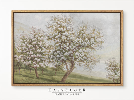 EasySuger Cherry Blossom Trees oil Painting Landscape Wall Art, Nature Framed Large canvas print Ready to Hang (with hanging kit)