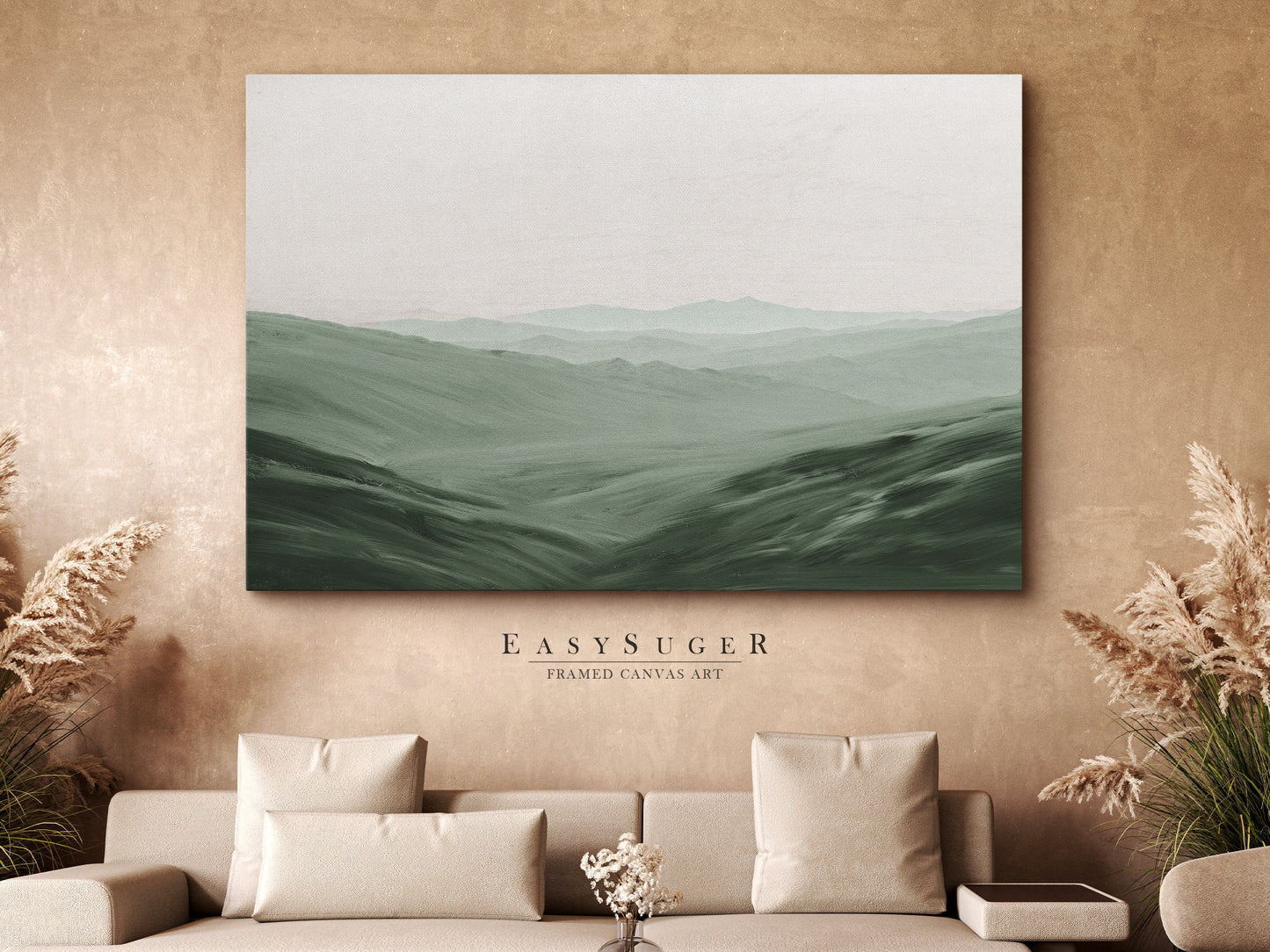 EasySuger Oil Painting Landscape Wall Art, Nature Framed Large Gallery Art, Minimalist Art Ready to Hang (with hanging kit)