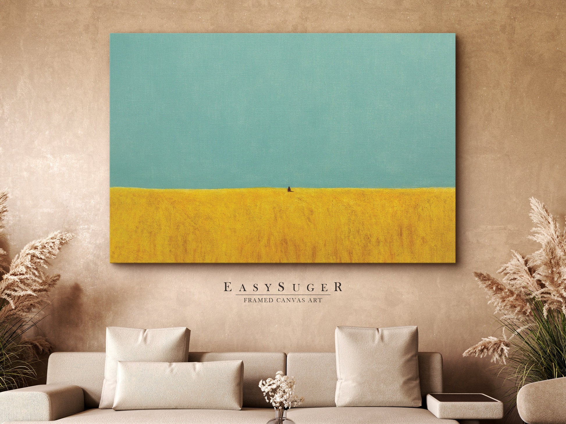 EasySuger Minimalist Landscape Wall Art, Nature Framed Large Gallery Art, Minimalist Art with hanging kit MI-12