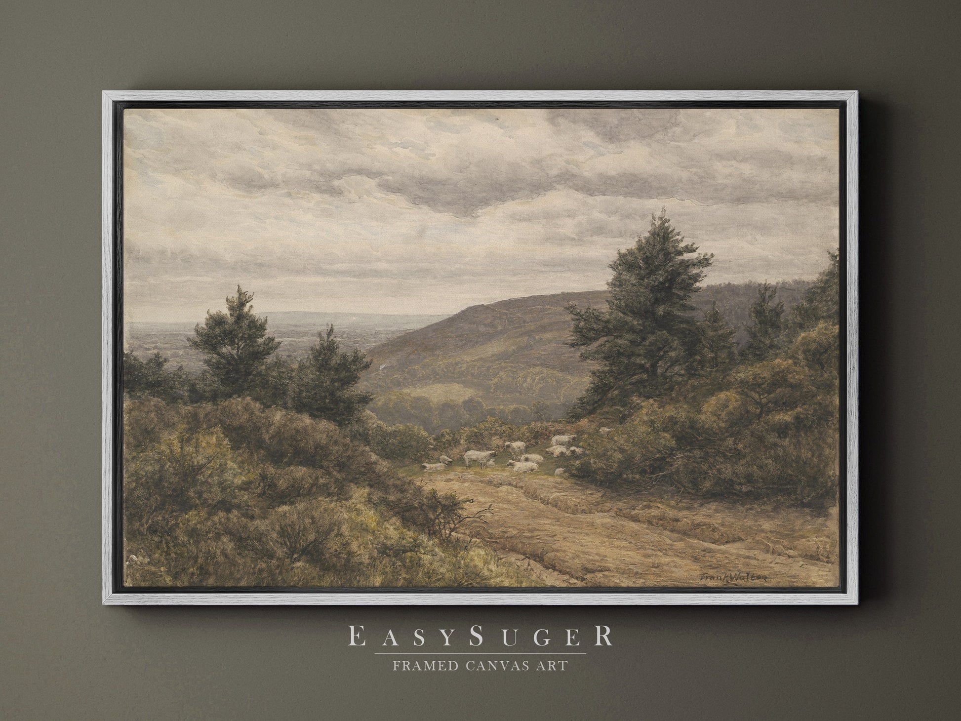 EasySuger Oil Painting Landscape Wall Art, Nature Framed Large Gallery Art, Minimalist Art Ready to Hang (with hanging kit) FLD-55