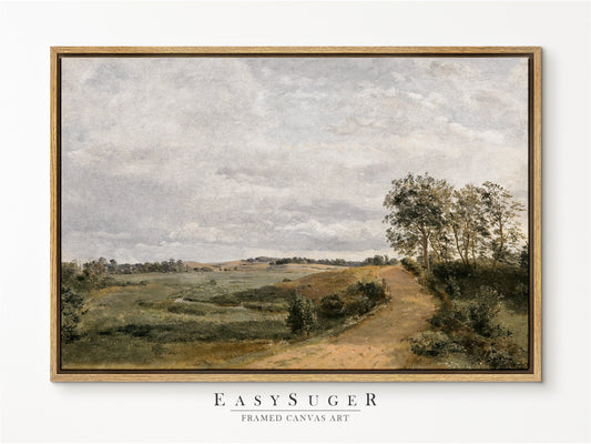 EasySuger Vintage Landscape Wall Art Print, Nature Framed Large Gallery Art, Minimalist Art Ready to Hang (with hanging kit)