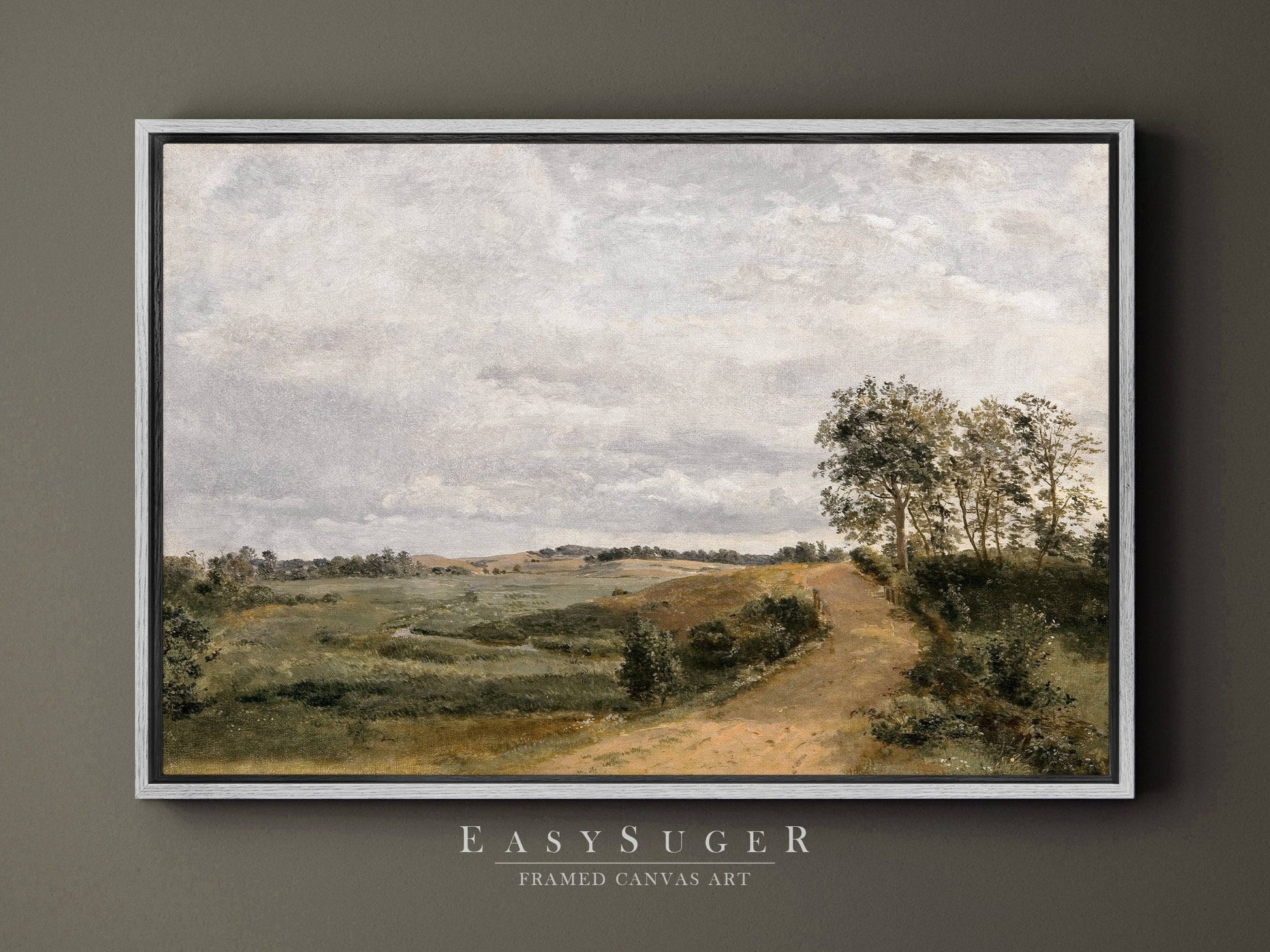 EasySuger Vintage Landscape Wall Art Print, Nature Framed Large Gallery Art, Minimalist Art Ready to Hang (with hanging kit)