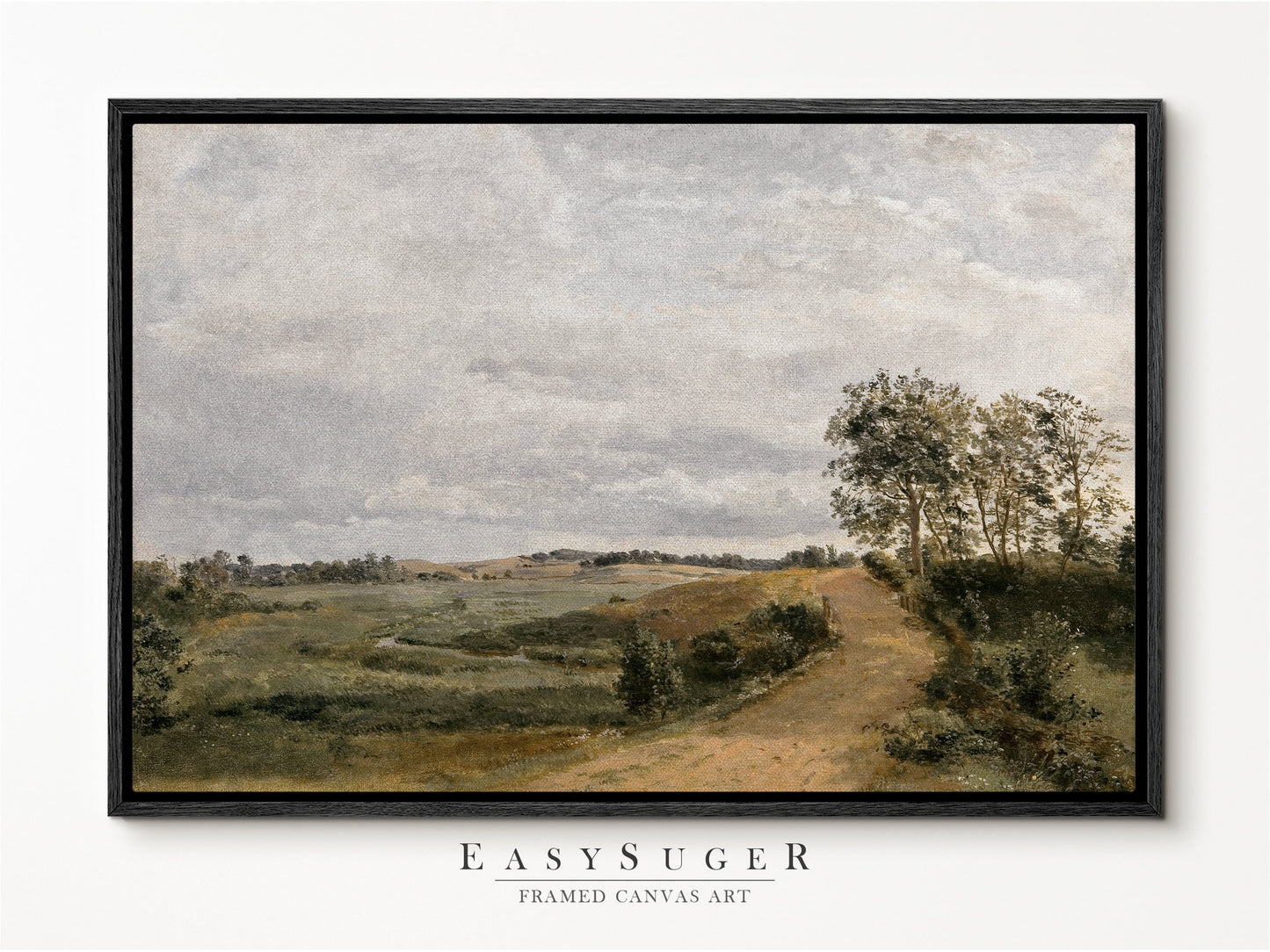 EasySuger Vintage Landscape Wall Art Print, Nature Framed Large Gallery Art, Minimalist Art Ready to Hang (with hanging kit)